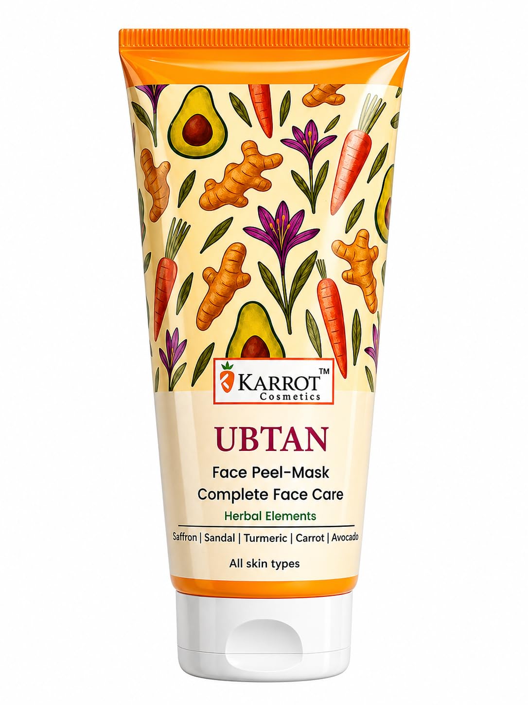 Karrot Cosmetics Ubtan Face Peel Off Mask For Glowing Skin | Haldi Chandan Turmeric Face Mask For Tan Removal & Deep Cleansing |