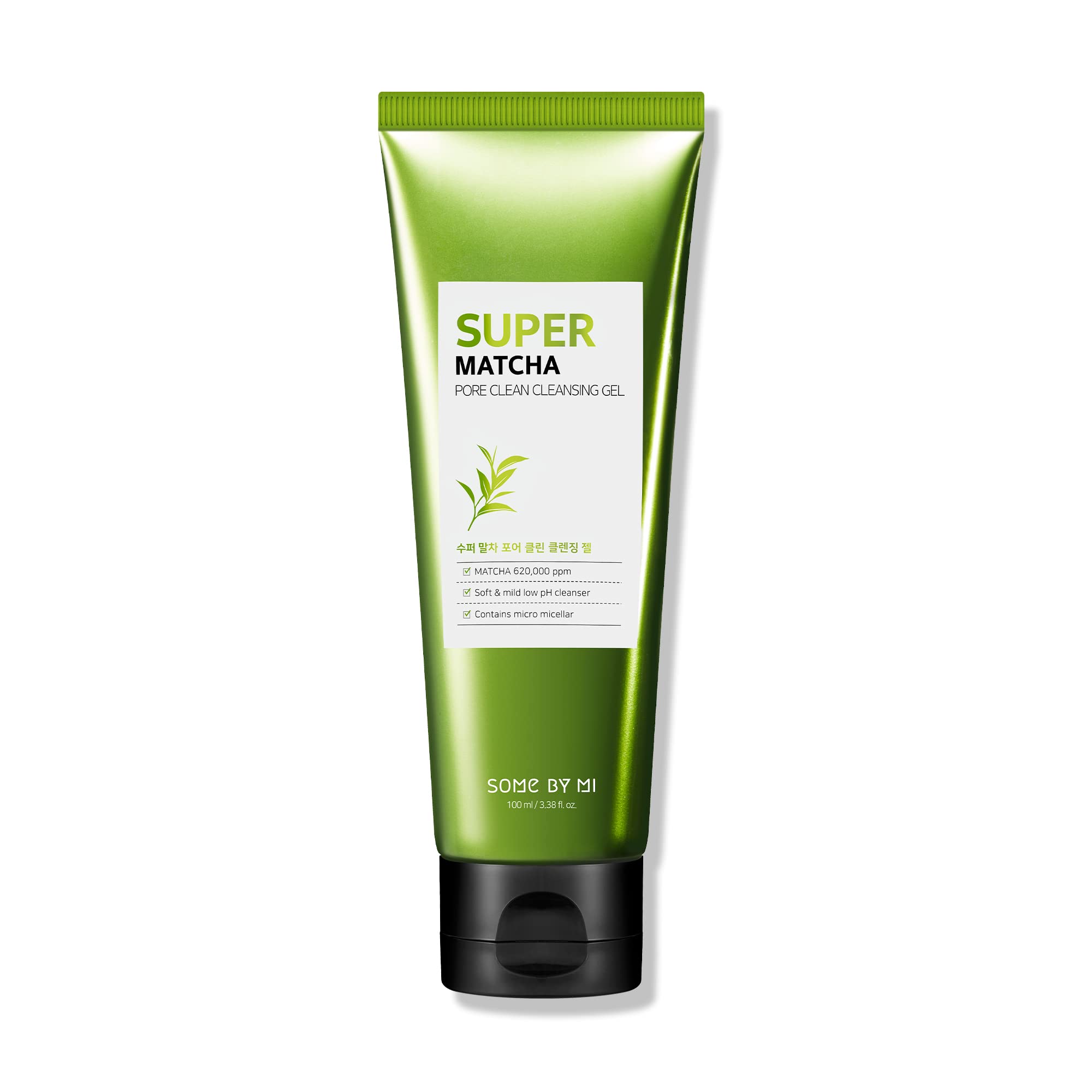 Some By Mi Super Matcha Pore Clean Cleansing Gel - 3.38Oz, 100Ml - Made From Matcha Extracts For Sensitive Skin - Mild Daily Fac