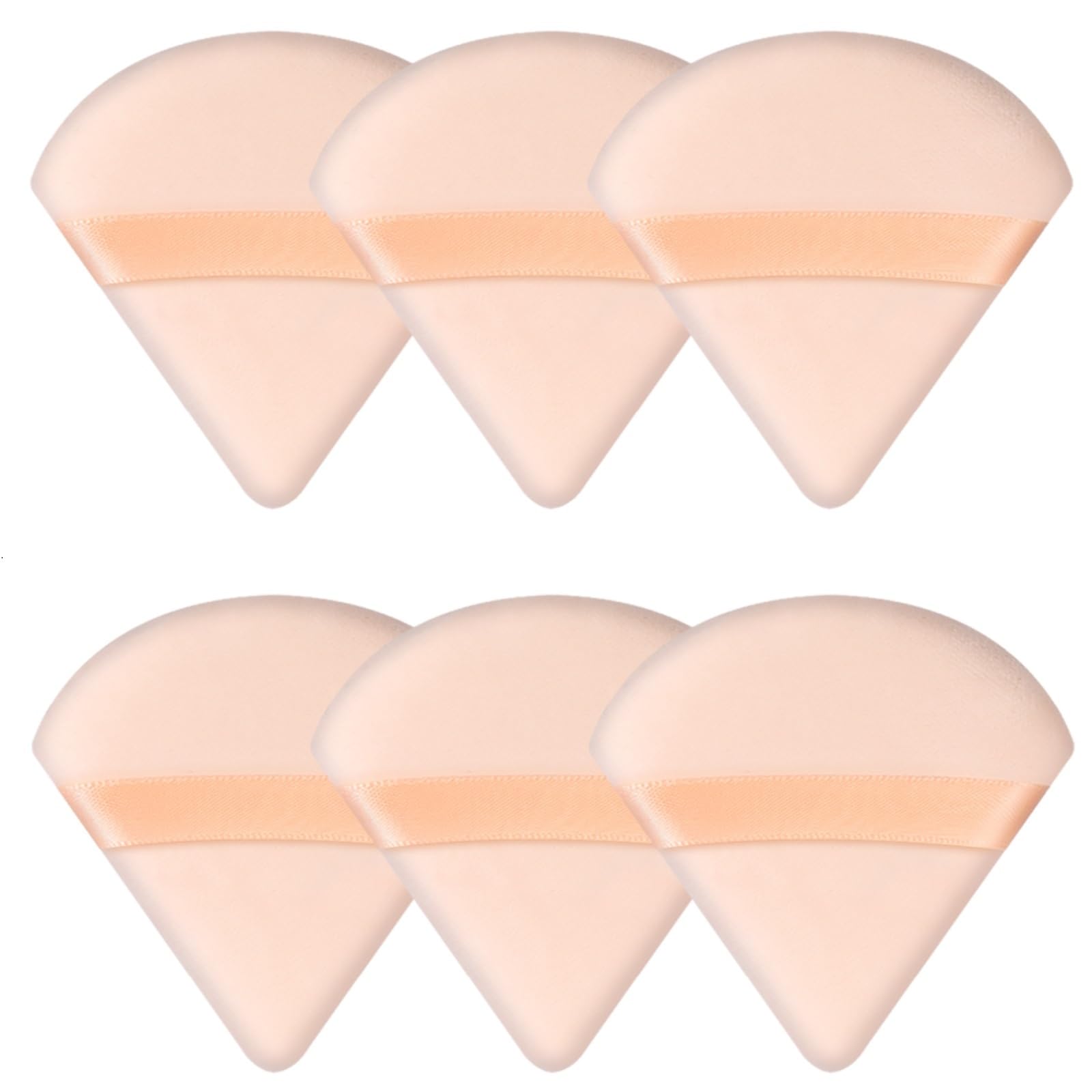 Pimoys 6 Pieces Powder Puff Triangle Makeup Powder Puffs for Face Powder Setting Powder Cosmetic Foundation Blending Sponge Beau