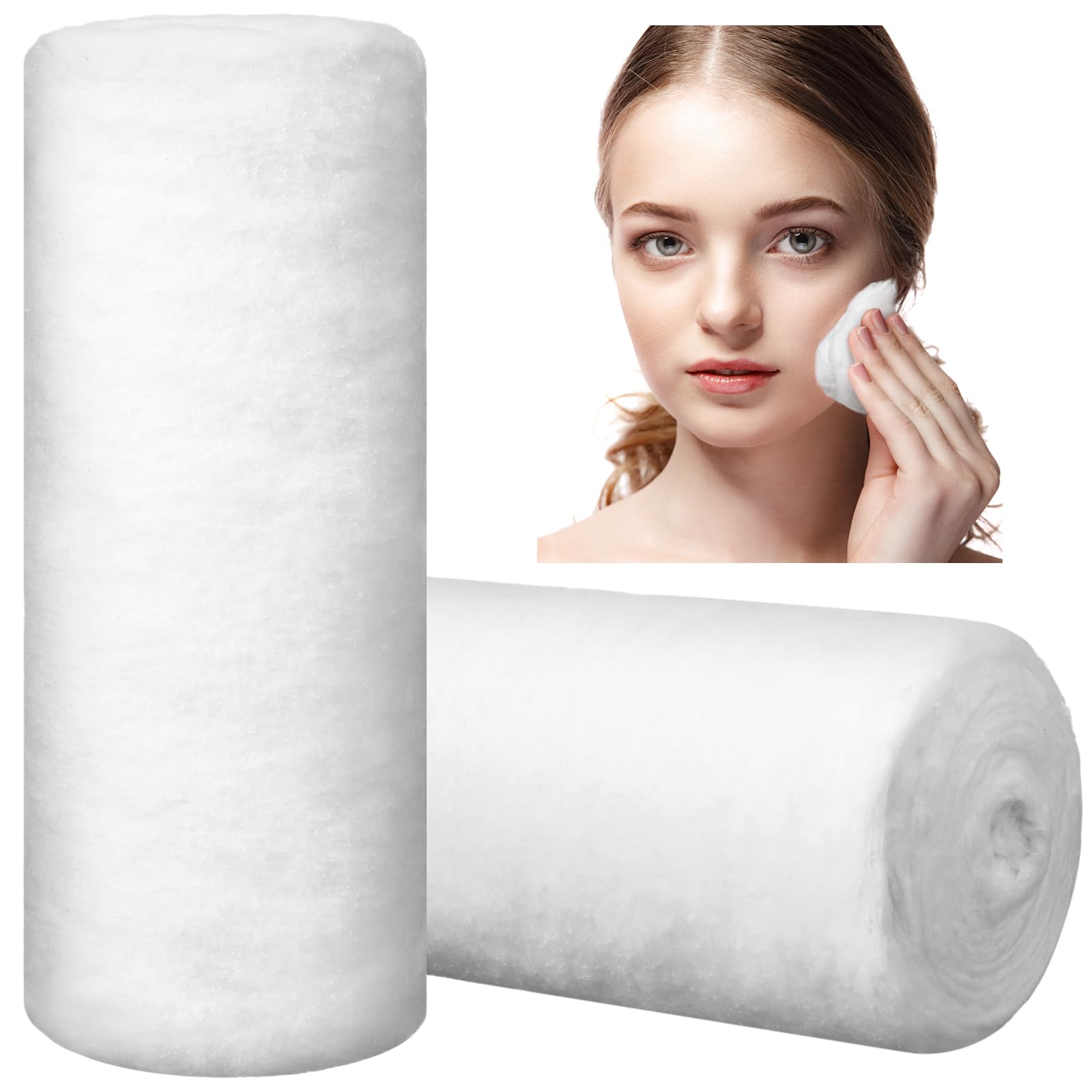 Vitalcozy 2 Rolls Cotton Roll For Cosmetic Application Product Removal 2.2 Lb High Absorbent Soft Rolled Cotton Ball Multipurpos