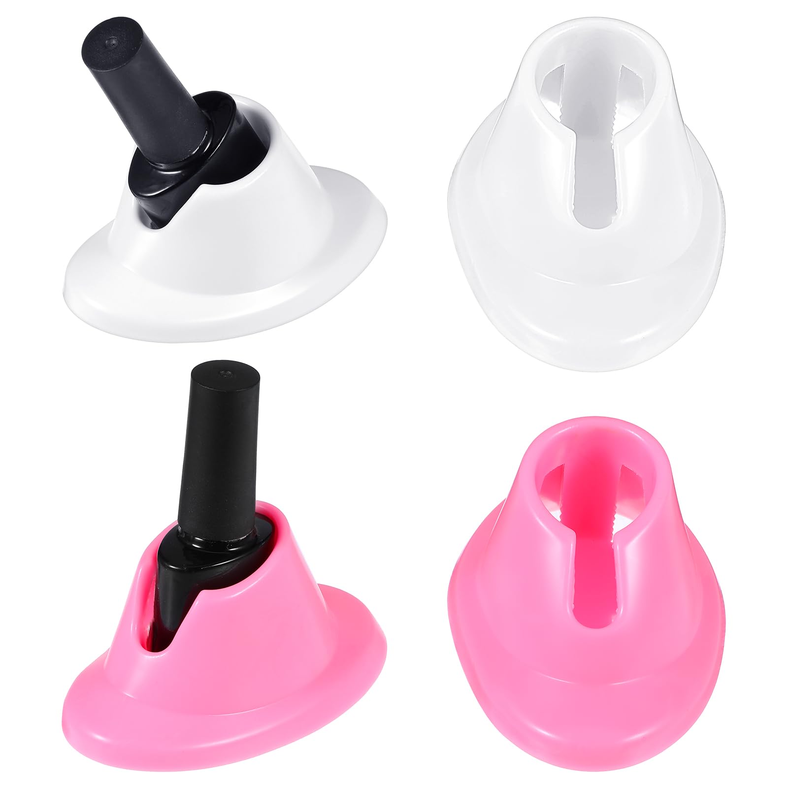 Gjinxi 4PCS Soft Rubber Nail Polish Bottle Holder, Nail Polishes Stand, Anti-spill Bottle Stand, Painting Manicure Display Tools