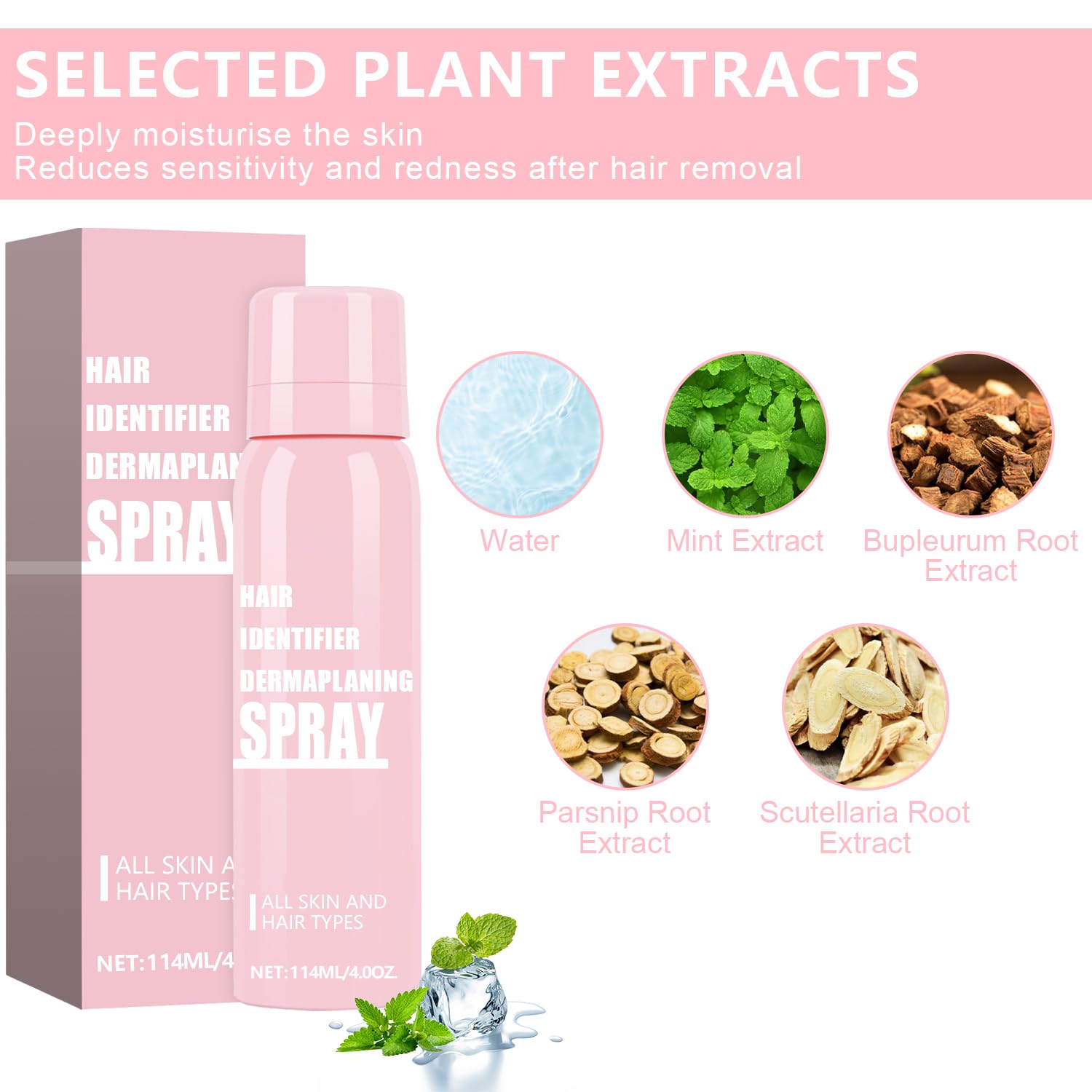 1Pc Hair Identifier Spray For Face Shaving, Skin Face Hair Identifying Shaving Powder Spray With Razors, Hair Identifier Set For