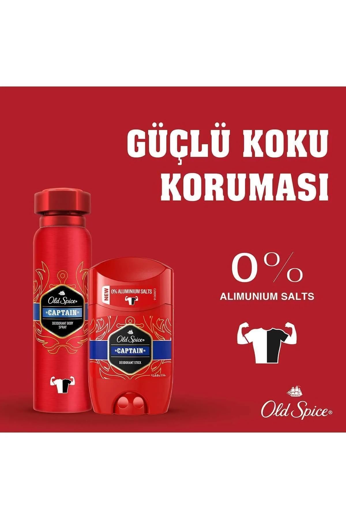 Old Spice Stick Deodorant Captain 50 Ml / 1.7 Oz (Pack Of 6)