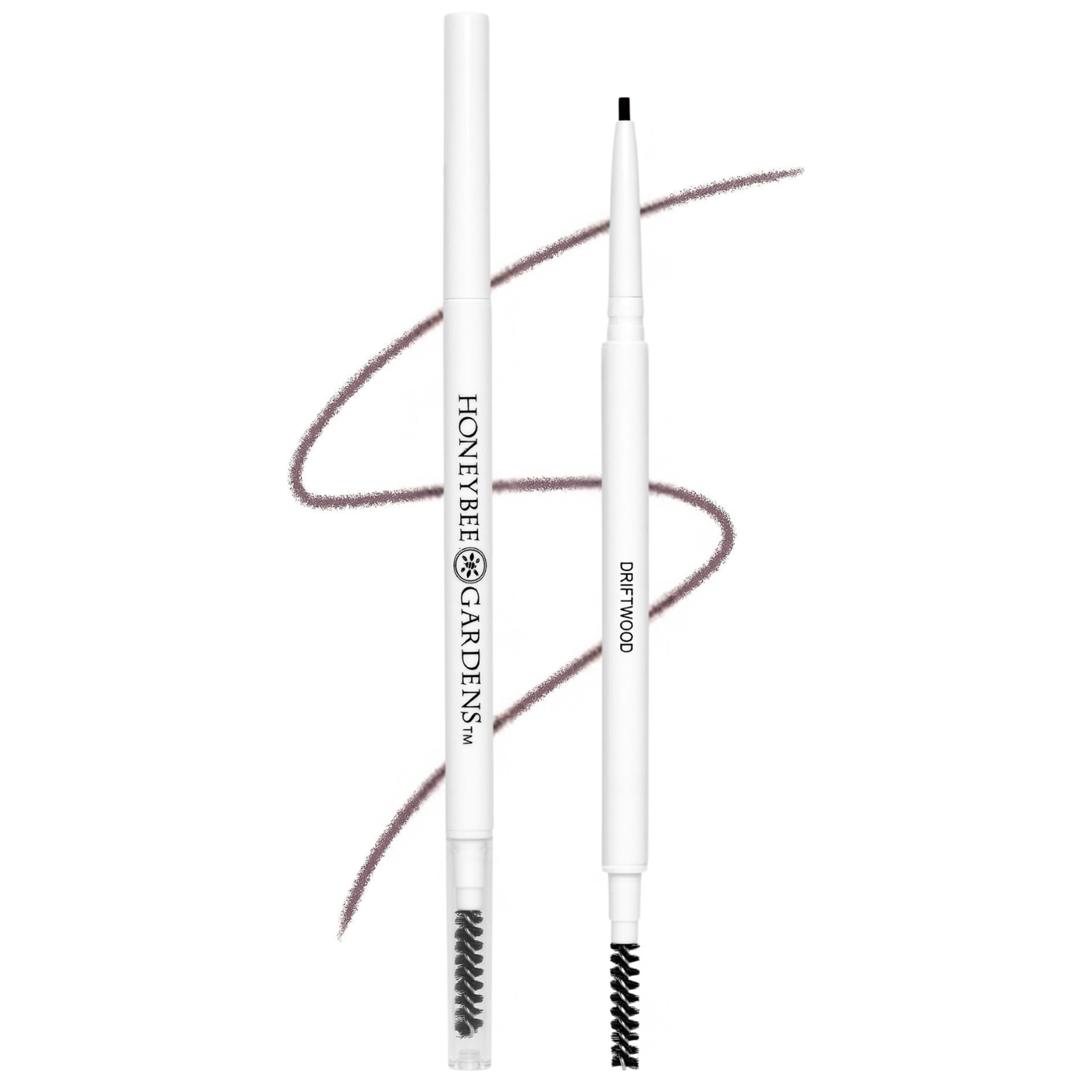 Honeybee Gardens Fine Point Brow Pencil, Driftwood, Long-Lasting Eyebrow Definition, Vegan, Cruelty-Free Beauty