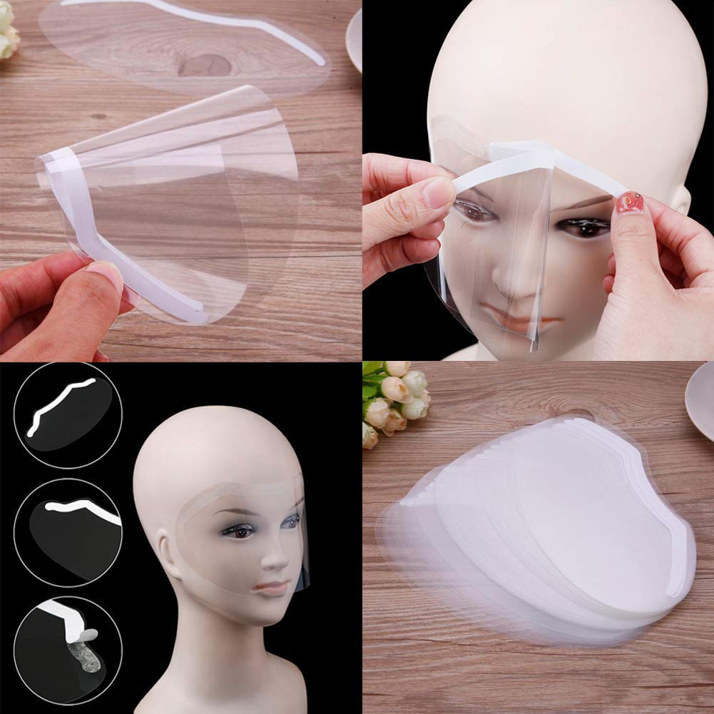 100 Pcs Microblading Permanent Makeup Shower Face Shields Visors, Disposable Face Shields Masks For Hairspray Salon Supplies And