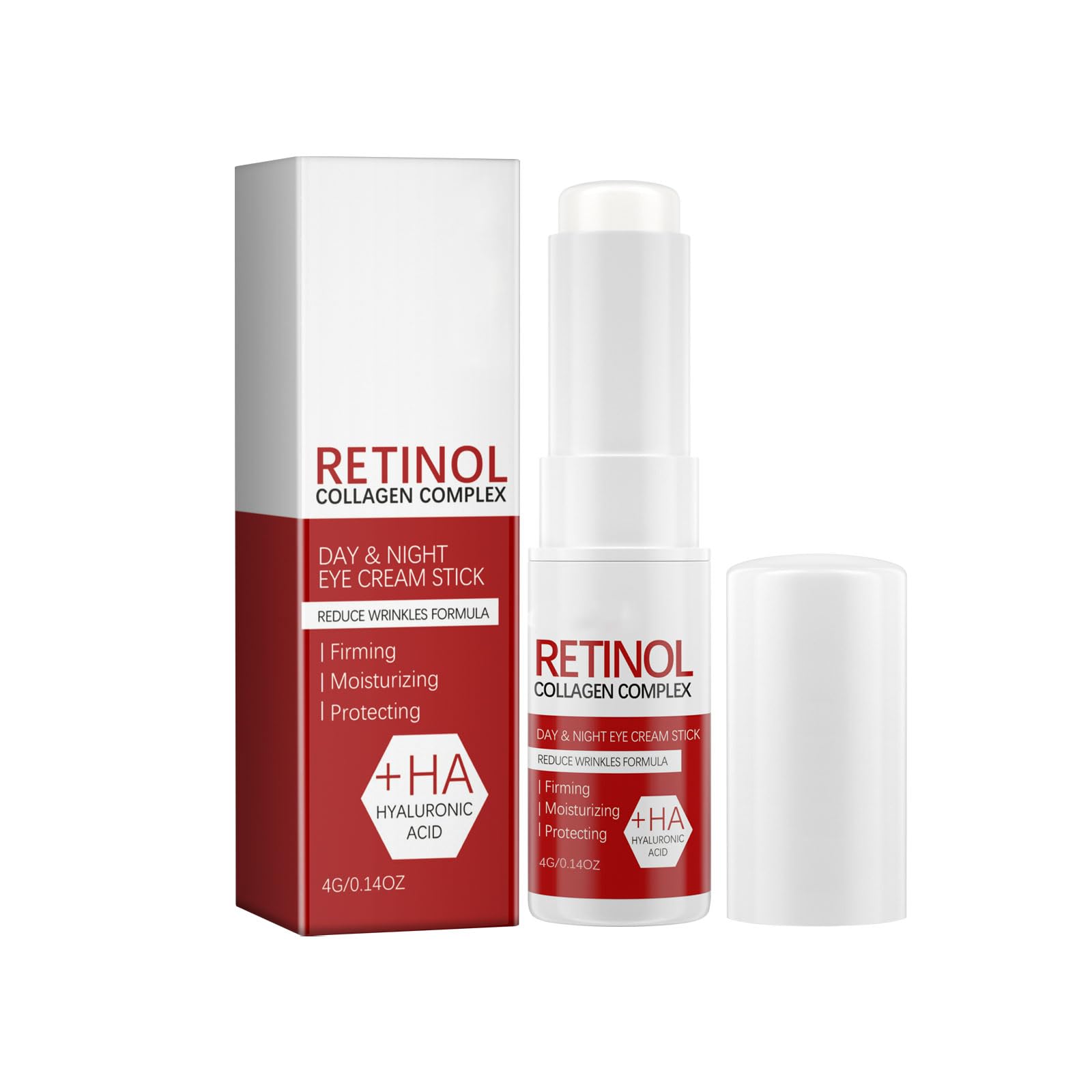 Retinol Collagen Complex Day & Night Eye Cream Stick, with Hyaluronic Acid, Firming, Moisturizing, 0.14 oz