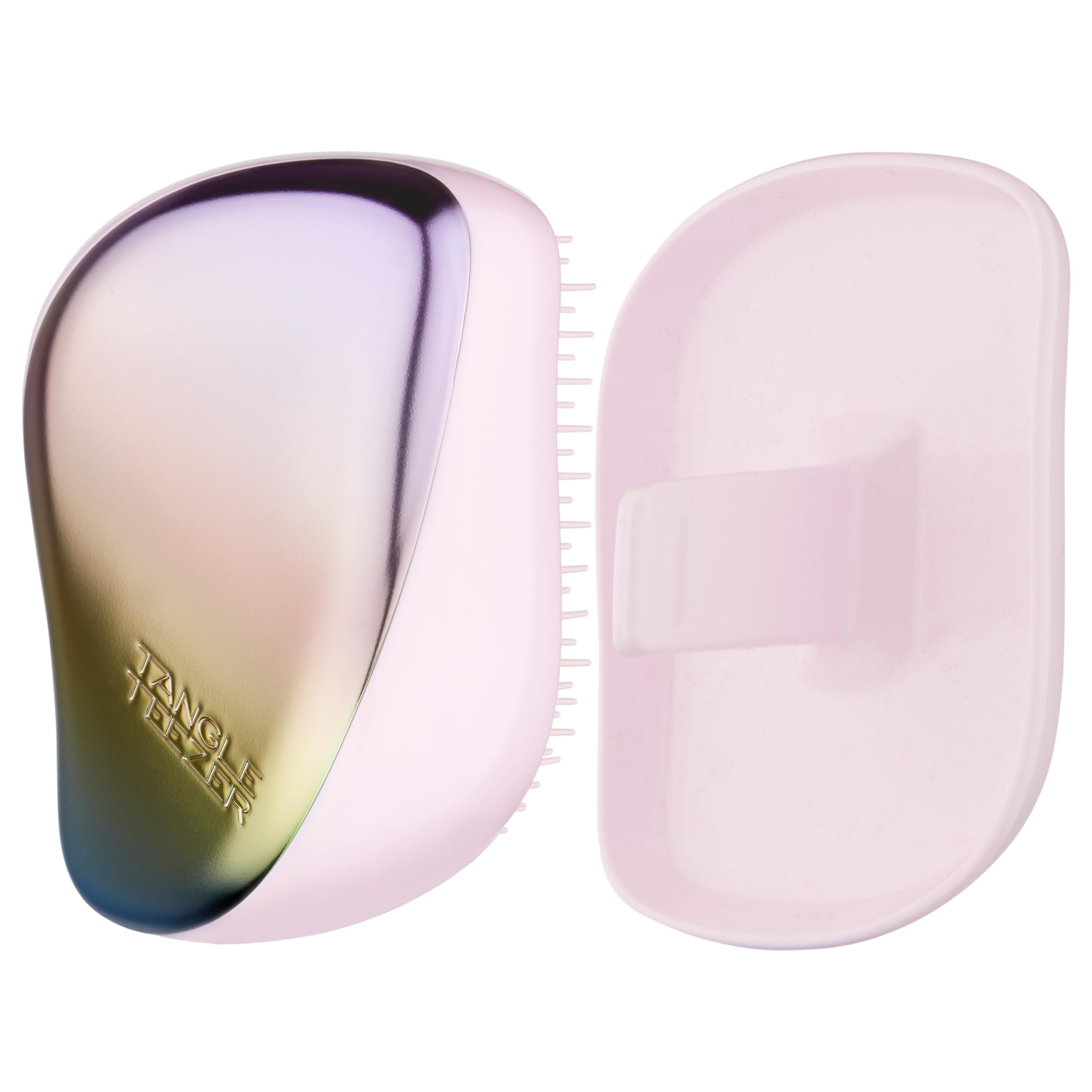 Tangle Teezer Compact Styler Detangling Hairbrush, Pearlescent Matte Chrome
