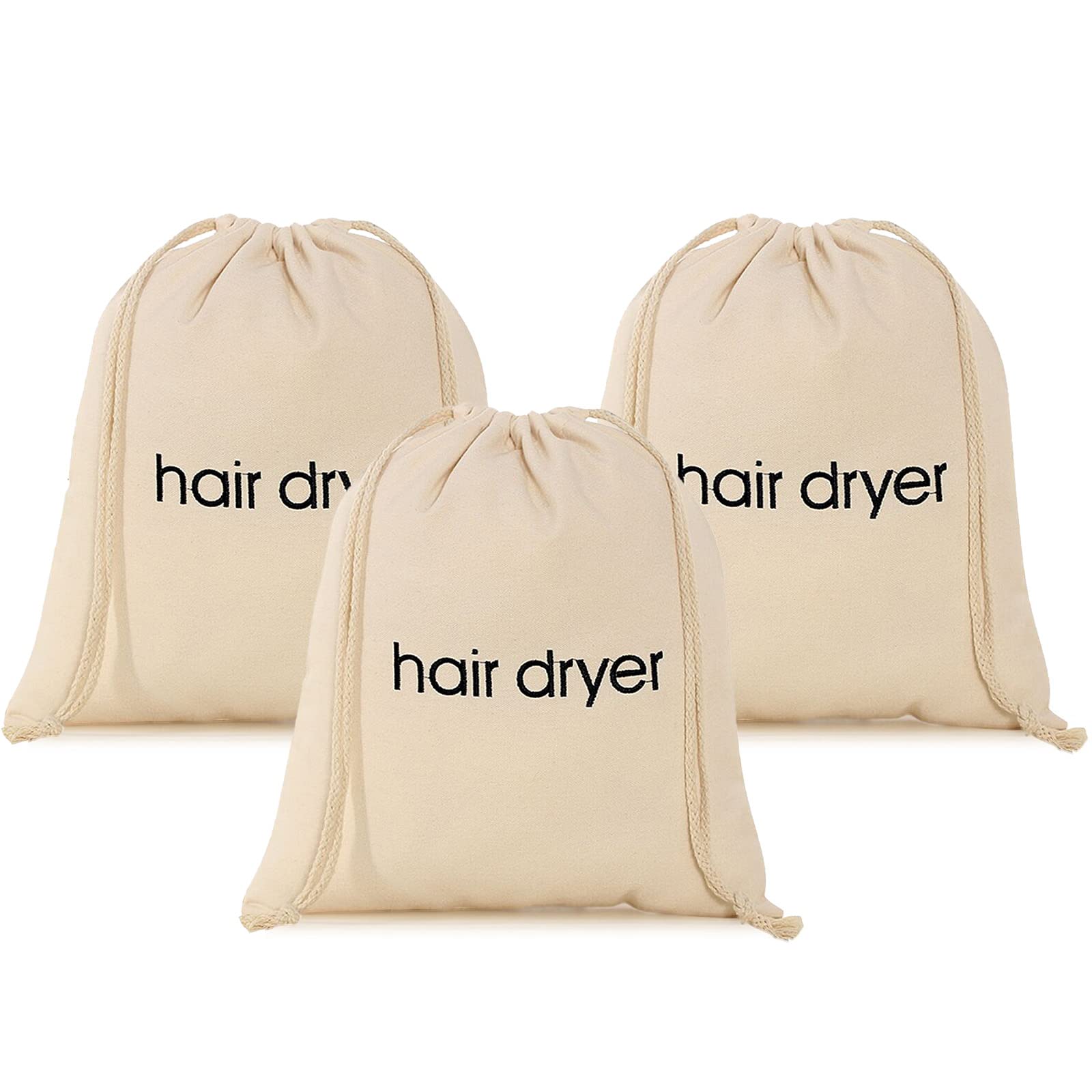 Erkxd 3 | 6 | 8 Pack Hair Dryer Bags Drawstring Bag Container Hairdryer Bag For Travel Bathroom (6 Pcs White)