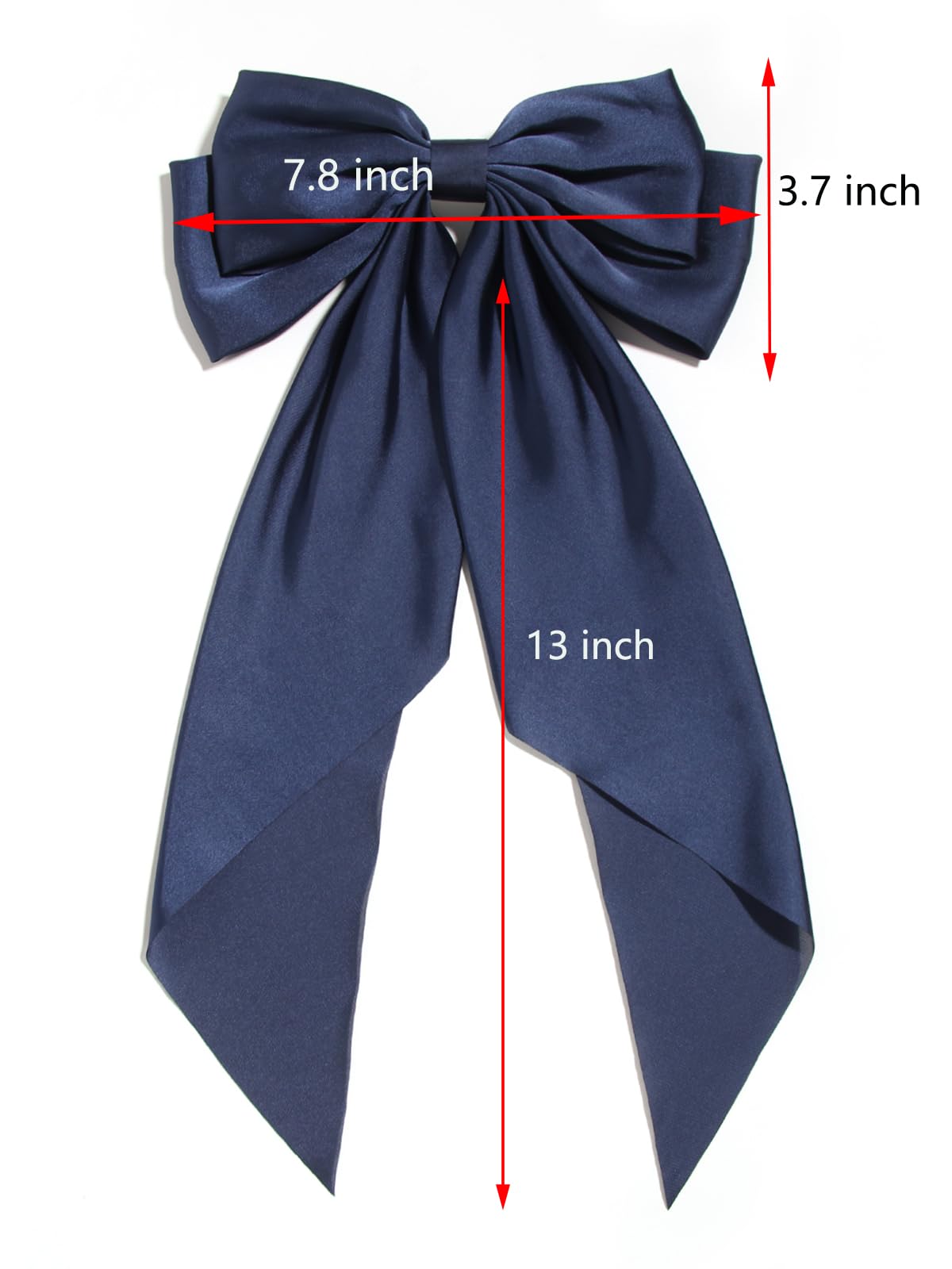 Susulu Hair Bows For Women Girls,Large Satin Bow Barrette Hair Clips Long Ribbon Bow Clips Suit For Thick Thin Hair,Hair Accesso