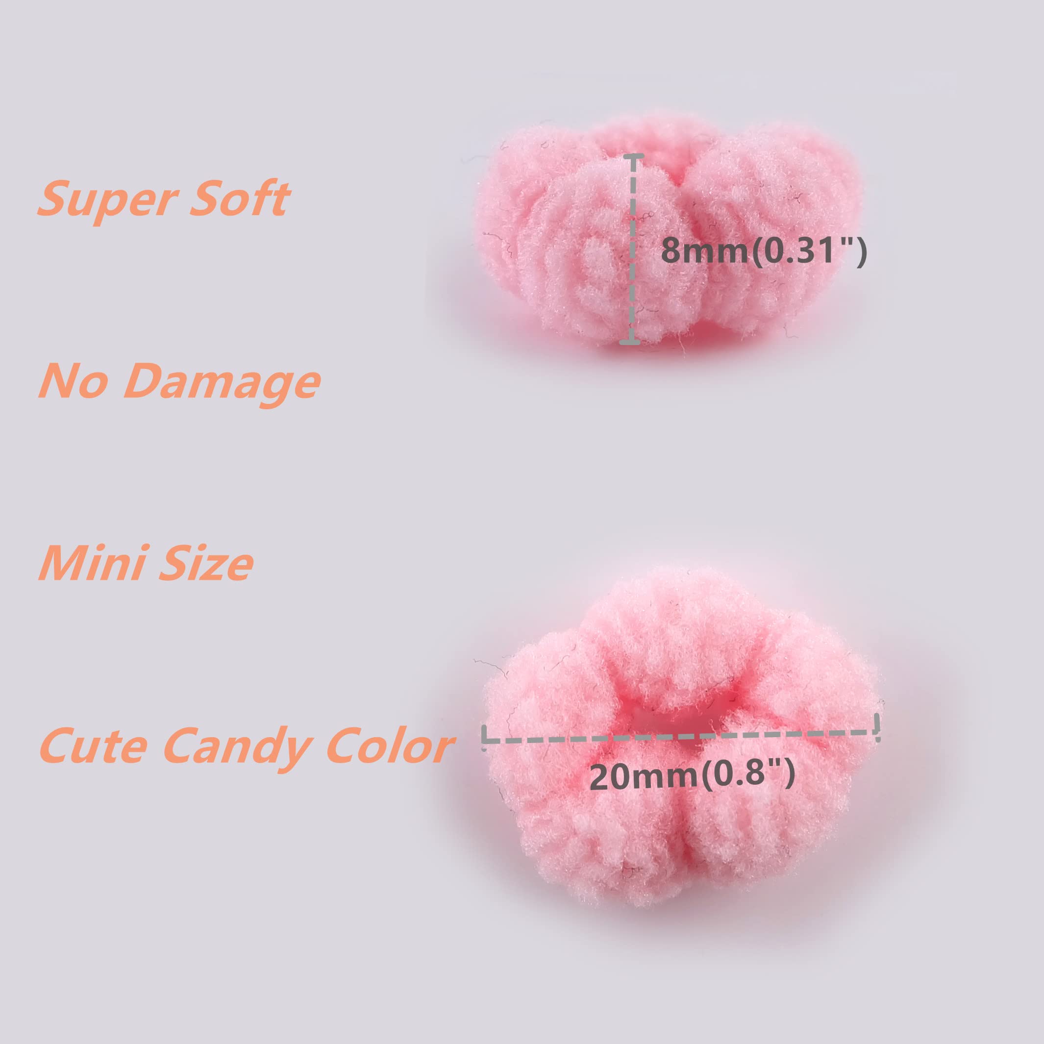 WDGROW 200-210pcs No Damage Soft Hair Ties for Toddler Girls,Age 0-6,Mini SizeHair Bands for Infant,Tiny Hair Elastics,Candy Col