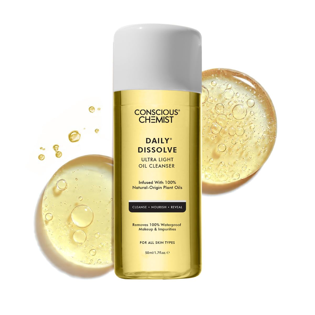 Conscious Chemist Makeup Remover Oil Cleanser | 50Ml | Gently Removes Makeup, Spf & Impurities | Face Wash For Men & Women. Soft
