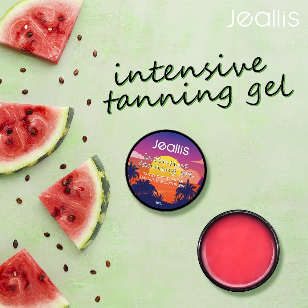 Jeallis Extreme Dark Intensive Tanning Luxe Gel Watermelon, Tan Accelerator For Outdoor Sun And Tanning Beds, Sun Tanning Butter