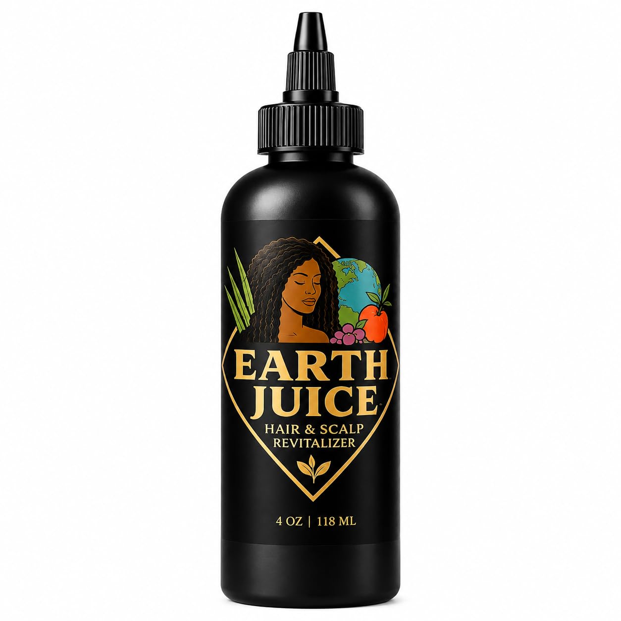 Khepri Naturals Earth Juice Hair & Scalp Revitalizer 33 Essential Oils for Locs & Natural Hair | Lightweight Moisture & Hydratio