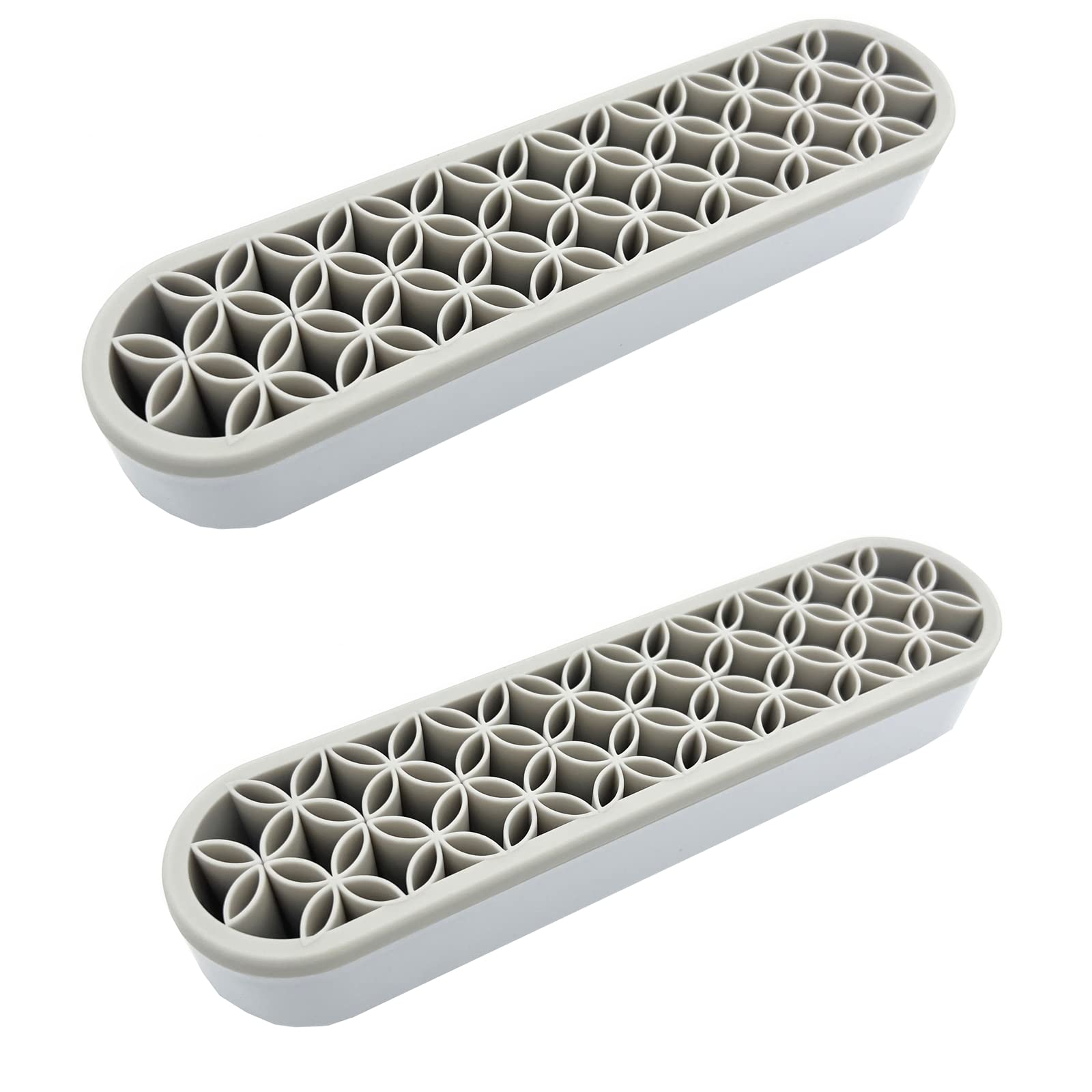 TANG SONG 2 PCS Silicone Make up Brush Holder Cosmetic Storage Box Desktop Organizers (Gray)