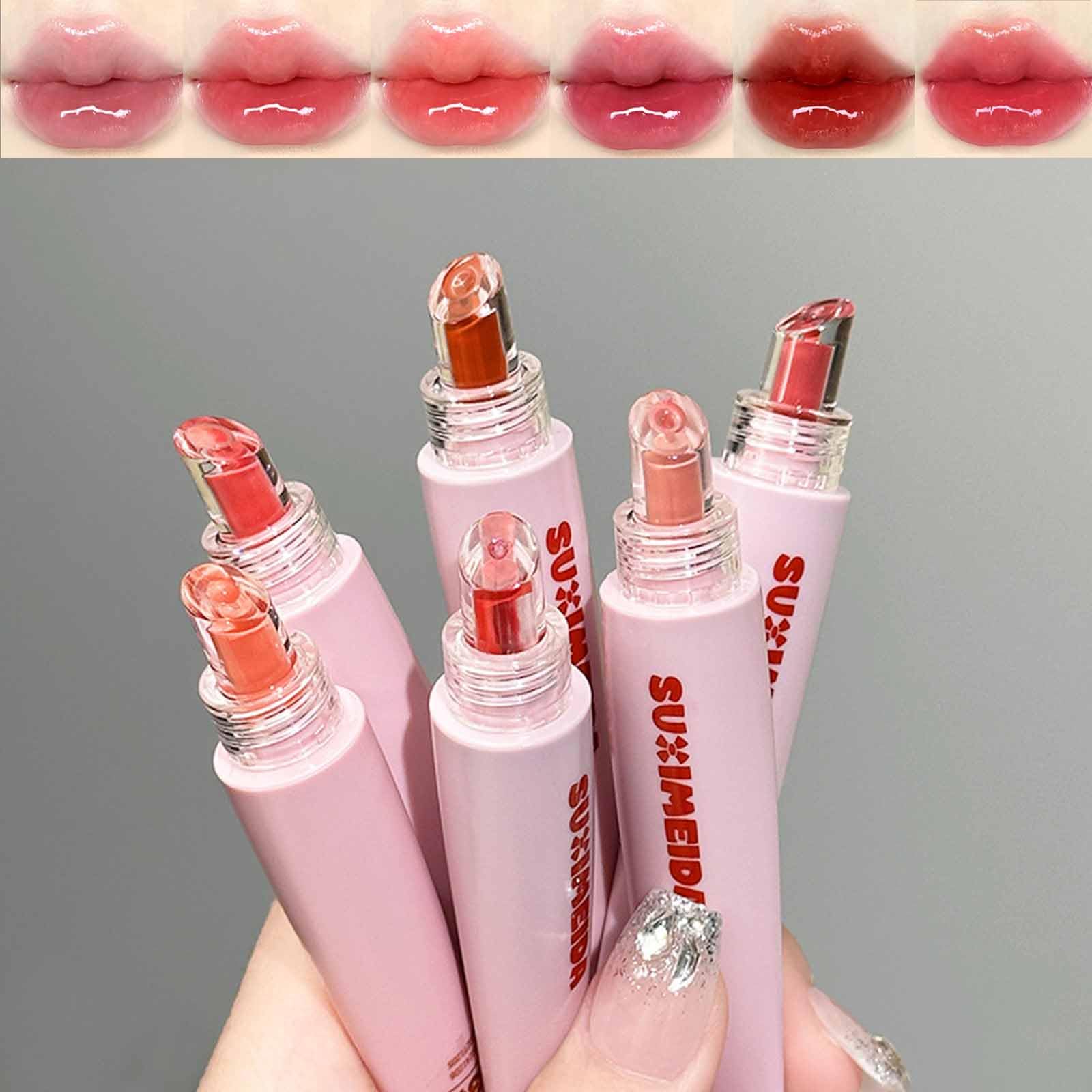 KTouler 6Pcs Hydrating Lip Gloss Set,Glossy Highly Pigmented Lang Lasting Waterproof Pink Red Cute Lip Gloss Lip Tint Stain for 
