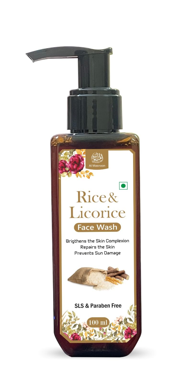 Al Masnoon Radiant Rejuvenation: Al Masnoon Rice & Licorice Face Wash 100Ml, Enriched With Rice Water And Licorice Extracts, Sls