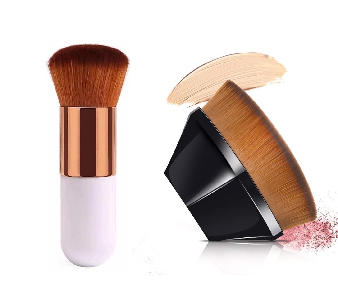 Aadav 1 Round Foundation Makeupbrush, Foundationbrush Makeupbrush Blending Black Brush For Blending Liquid Blush Brush Blender M