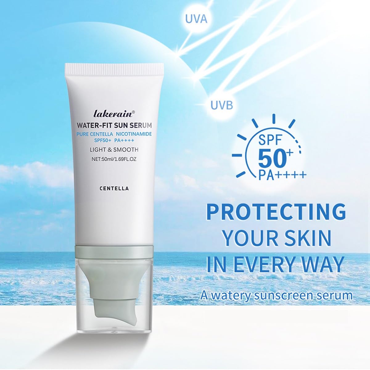 Centella Sunscreen SPF 50, Face Sun Screen Long-Lasting Protection, Cen-tella Madagascar Sunscreen, NO White Cast - Dry Oily Ski