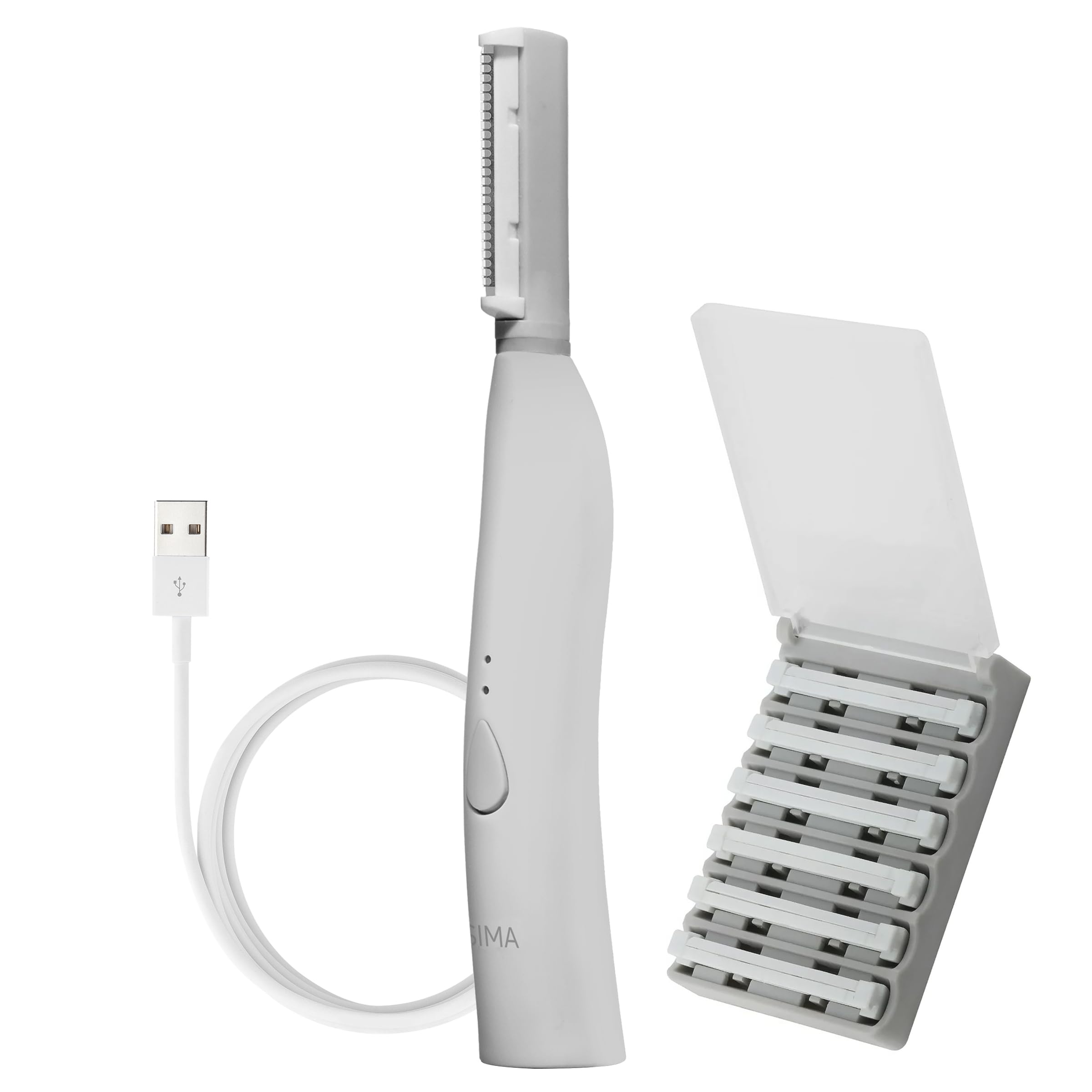 SPA SCIENCES  SIMA Dermaplaning Tool  Patented Painless 2 in 1 Facial Exfoliation & Peach FuzzHair Removal System w/ 7 Weeks 