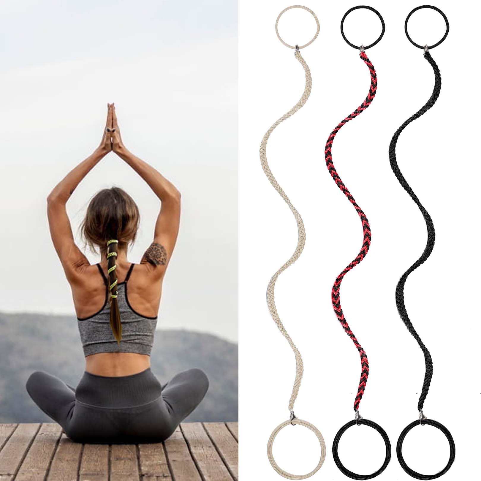 3 Packs 16'' Ponytail Holders Hair Ties For Sports, Elastic Spiral Hair Tie Scrunchies No Damage Strong Braided Pony Tails Hair