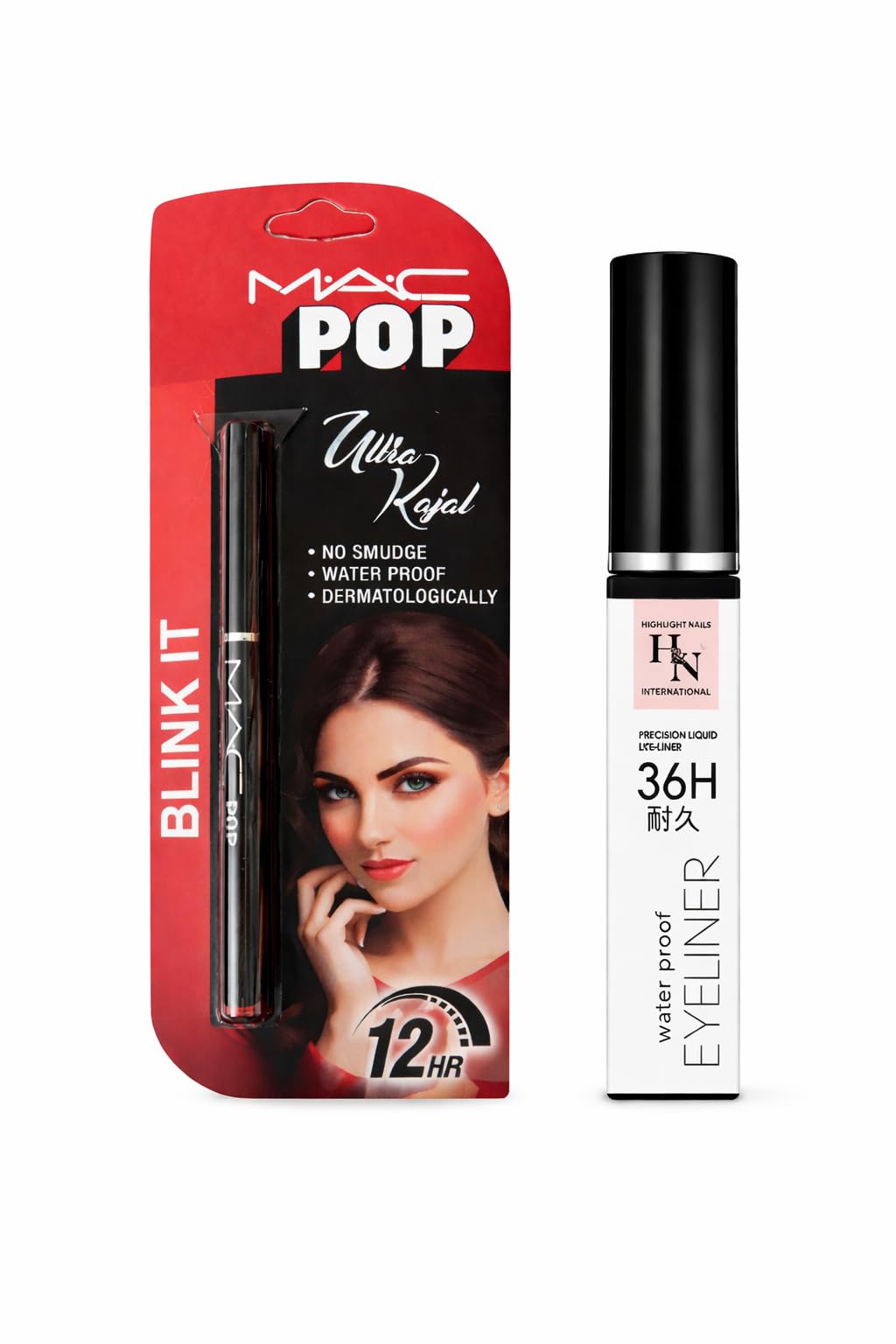 Intense Eyes Kajal & Liquid Eyeliner Combo Pack | Waterproof Smudge Proof Long Lasting Eye Makeup Set | Bold Eye Looks | Long-La