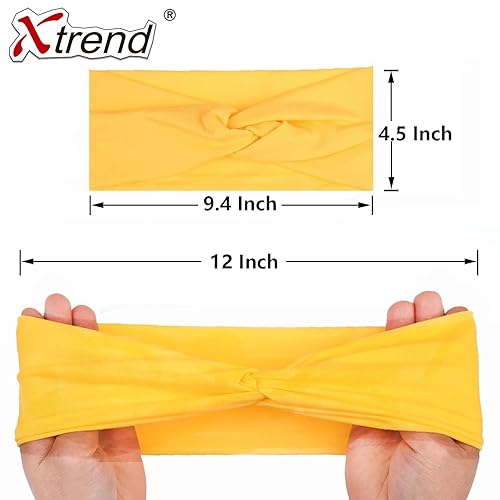 Xtrend 6 Pcs Women'S Headbands Twisted Cross Elastic Headbands Yoga Running Sports Workout Headbands Non-Slip Sweat Soft Headban