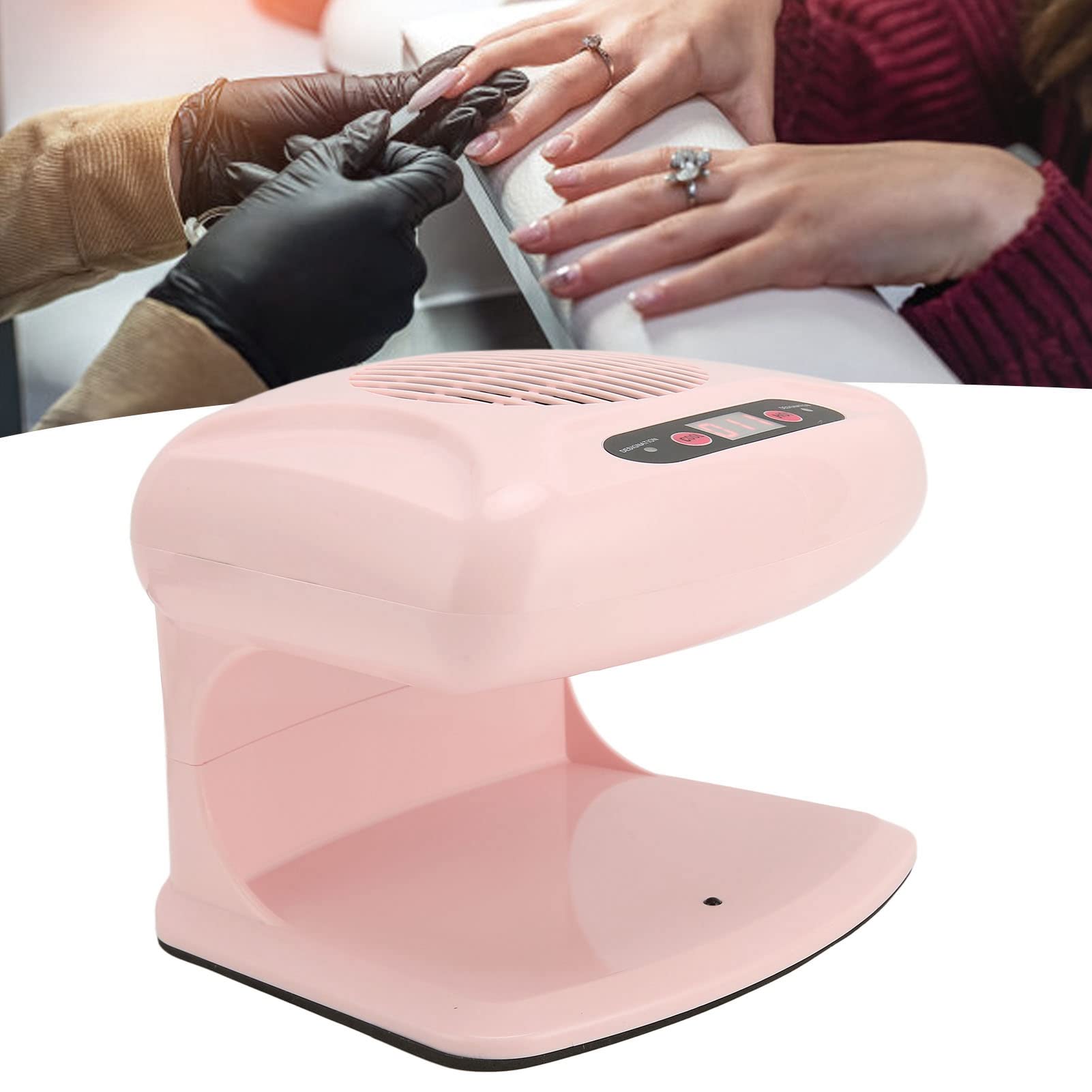 Air Nail Dryer, 300W Air Nail Fan Blow Dryer for Both Hands and Feet, Automatic Sensor Warm Cool Breeze, for Regular Nail Polish