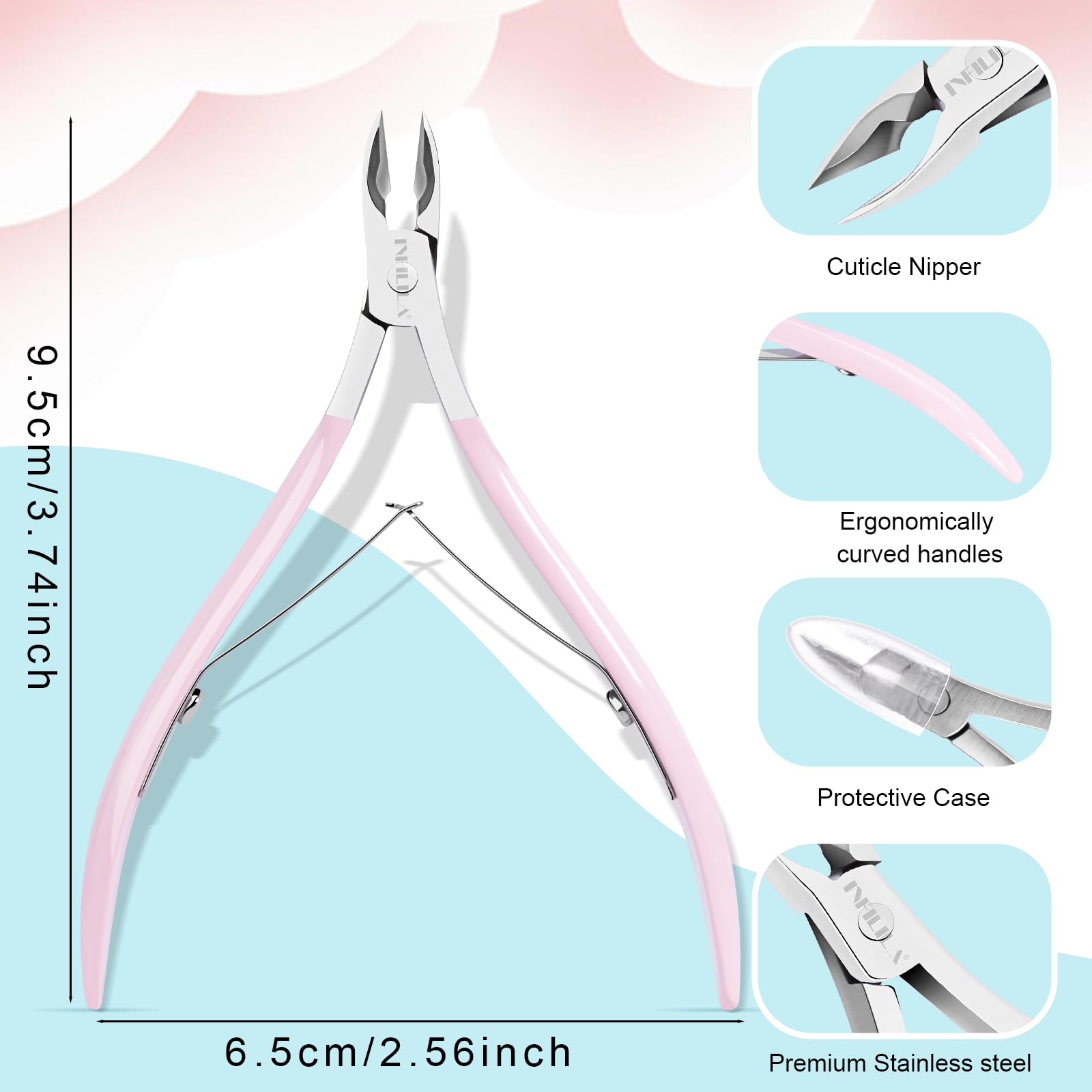 Nxj Infilila Cuticle Trimmer, Cuticle Clippers For Women Stainless Steel Cuticle Cutter Extremely Sharp Full Jaw Cuticle Nippers
