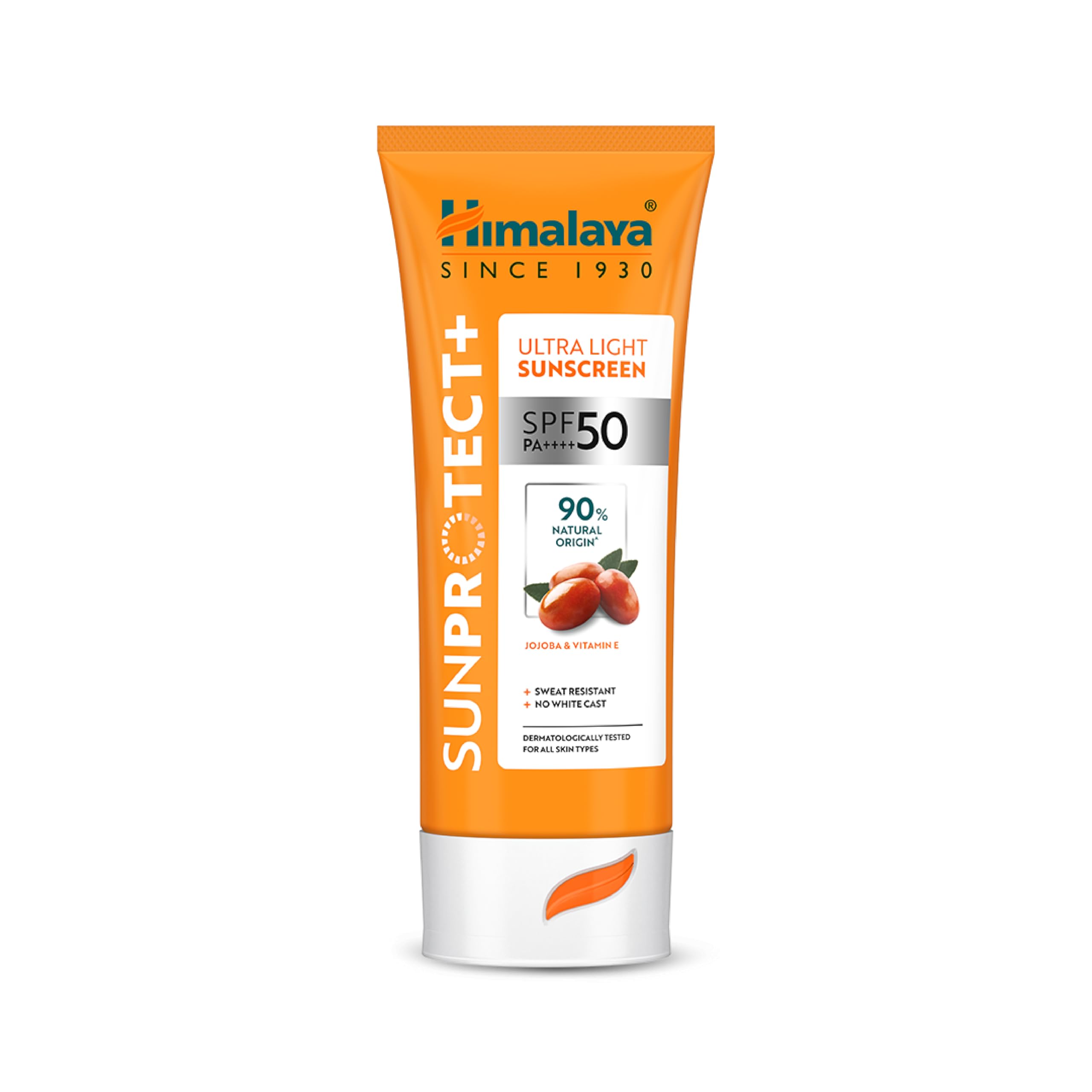 Himalaya All Skin Sunprotect + |Ultra-Light Sunscreen Cream|Spf 50 Pa ++++|90% Natural Origin Ingredients|Zero White Cast|98% Br