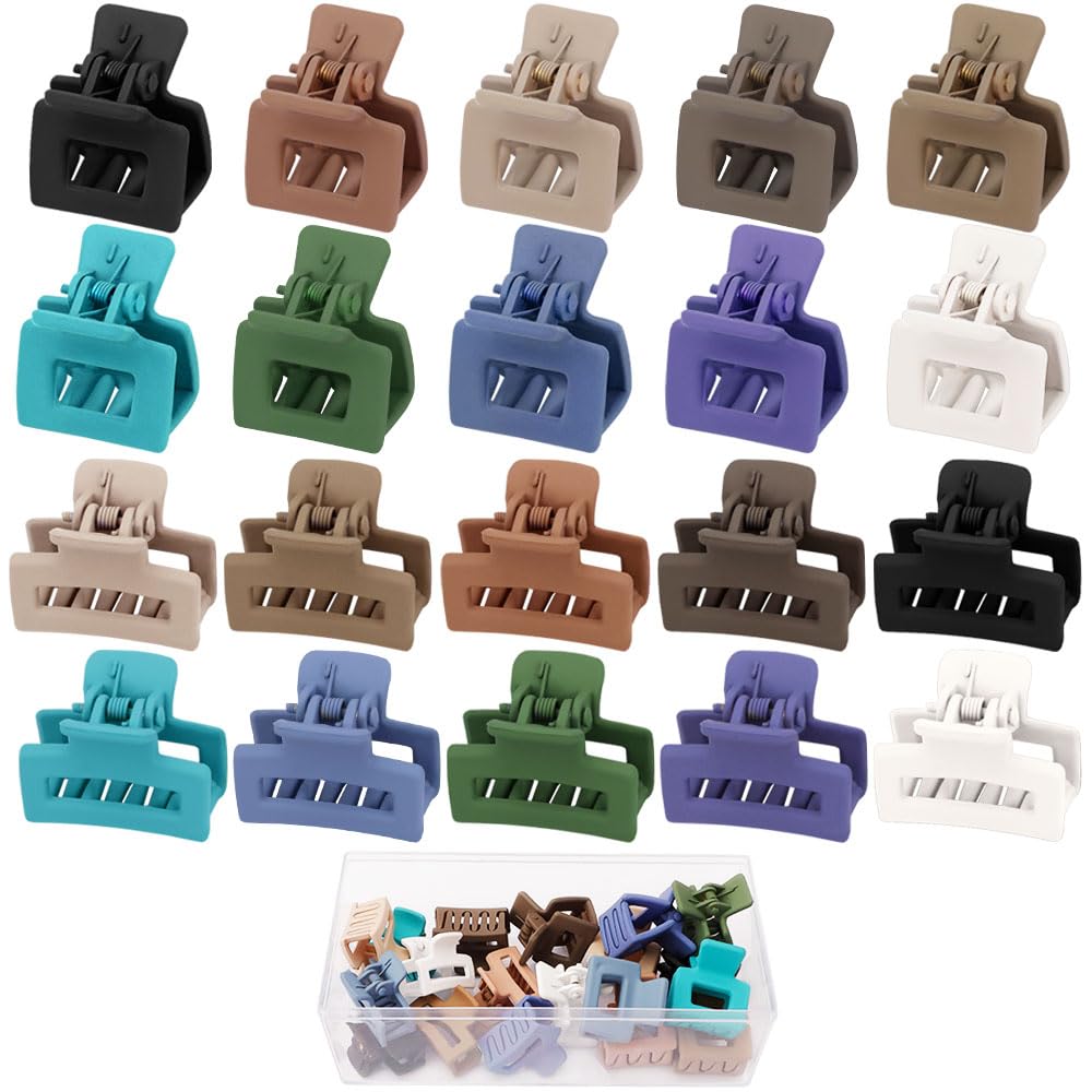 Ahoney 20Pcs Small Hair Claw Clips for Women Girls, 1 Mini Matte Tiny Hair Clips for Thin Thick Medium Hair Cute Jaw Clips Stron
