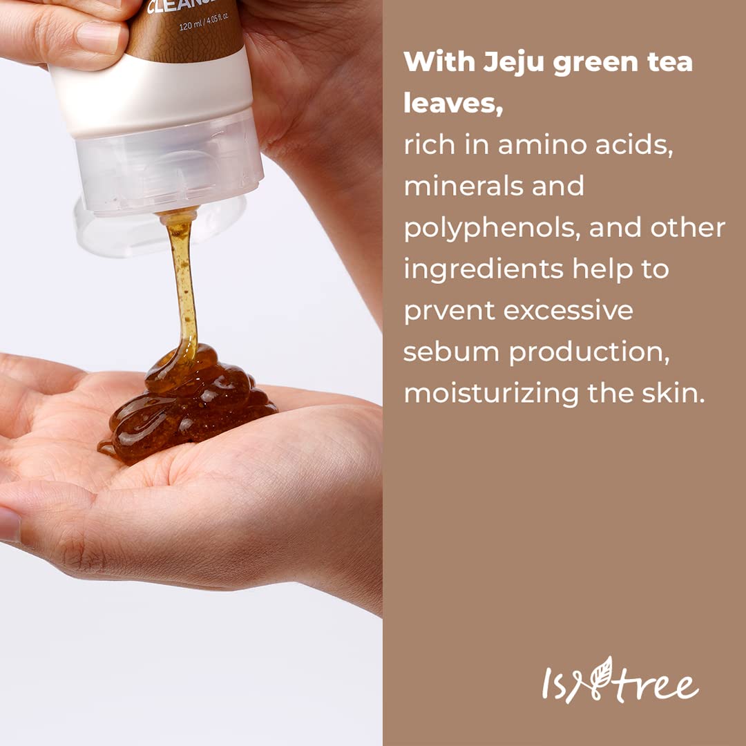 Isntree Green Tea Fresh Cleanser 120Ml 4.05 Fl.Oz | Green Tea Extract From Jeju | Contains Grind Green Tea | Mild Gel Cleanser