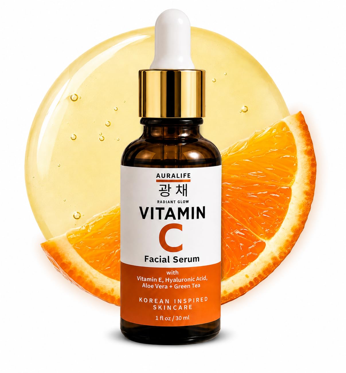 AuraLife Vitamin C Face Serum with Hyaluronic Acid, Vitamin E & Aloe Vera  Brightening & Hydrating Facial Serum for Dark Spots,
