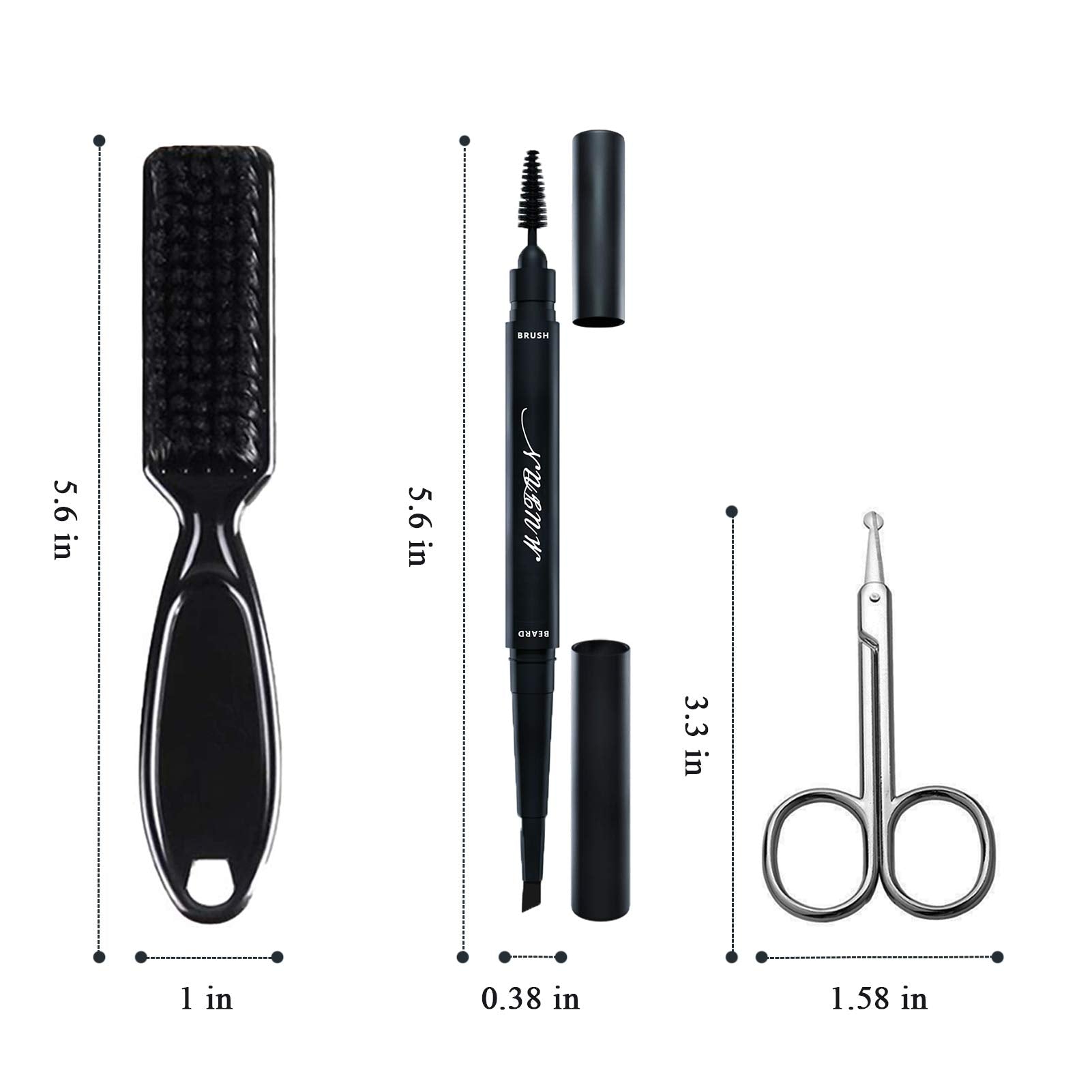 Beard Pencil Filler For Men - Water Resistance, Sweat Proof, Long Lasting & Natural Finish Barber Pencil, Mustache Repair Shape,