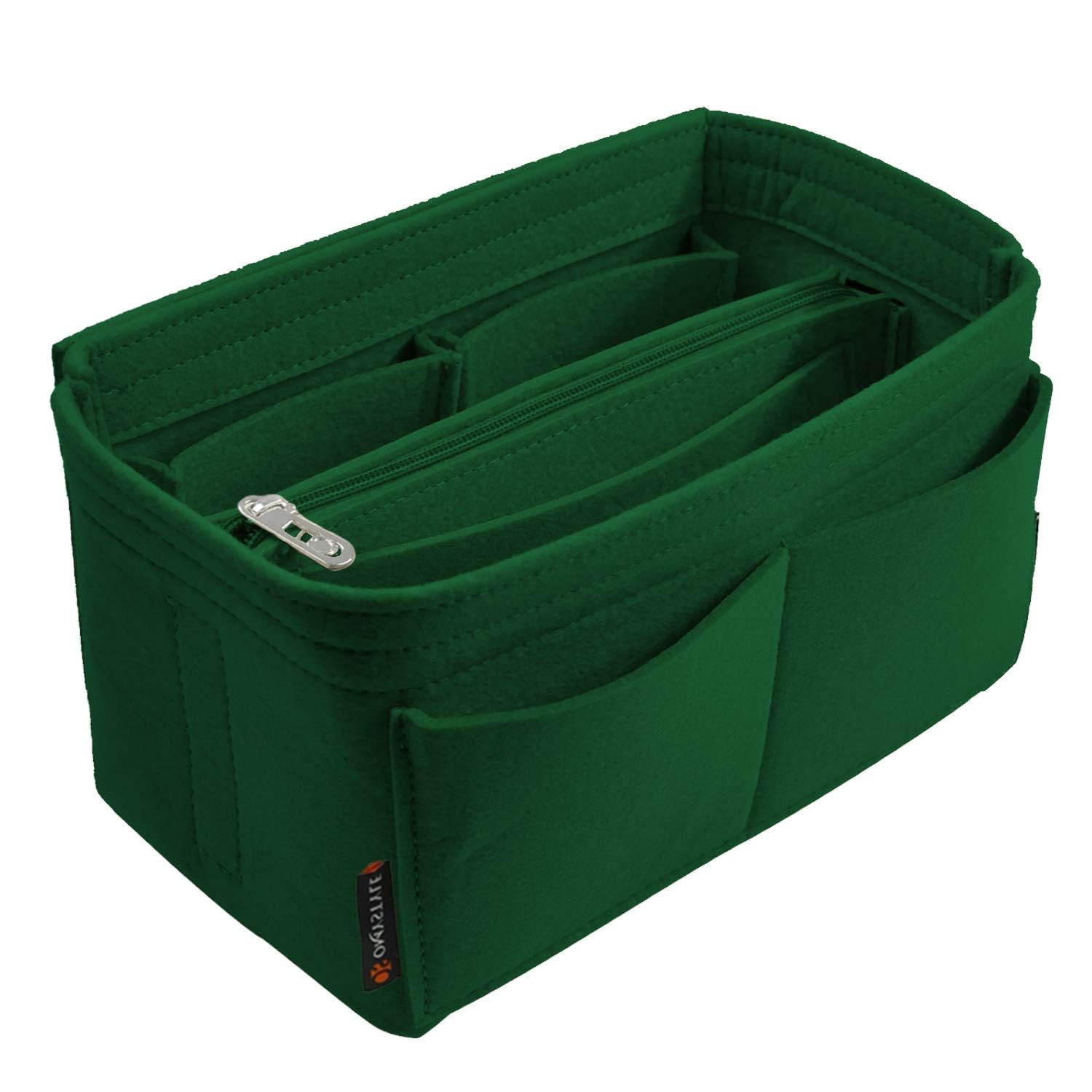 OMYSTYLE Green Purse Organizer Insert for Handbags, Felt Bag Organizer for Tote & Purse, Tote Bag Organizer Insert with 5 Sizes,