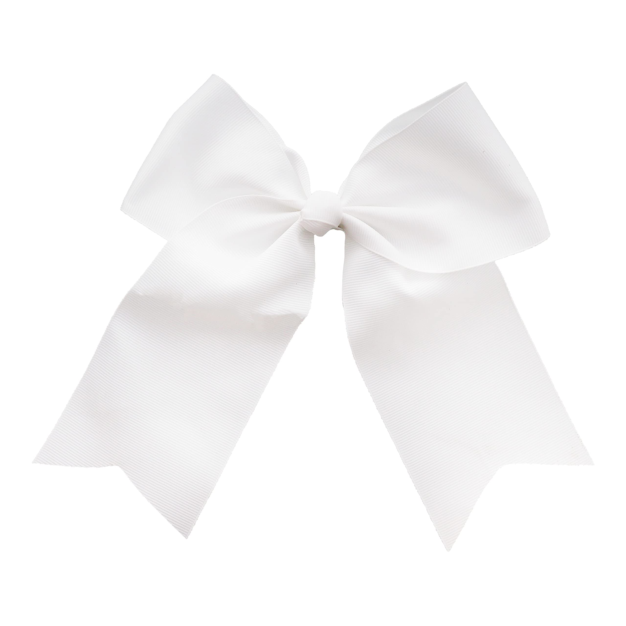 White Jumbo Bow Clip With Tails