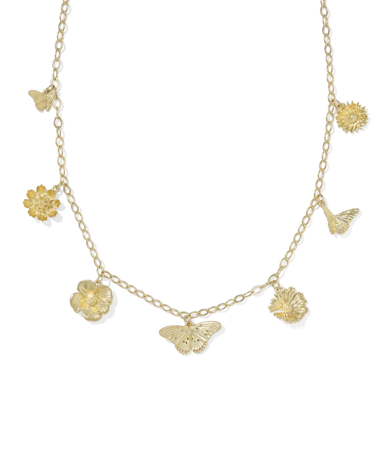 Kendra Scott Cailey Charm Necklace in Gold Metal, 14k Gold-Plated Brass, Fashion Jewelry for Women