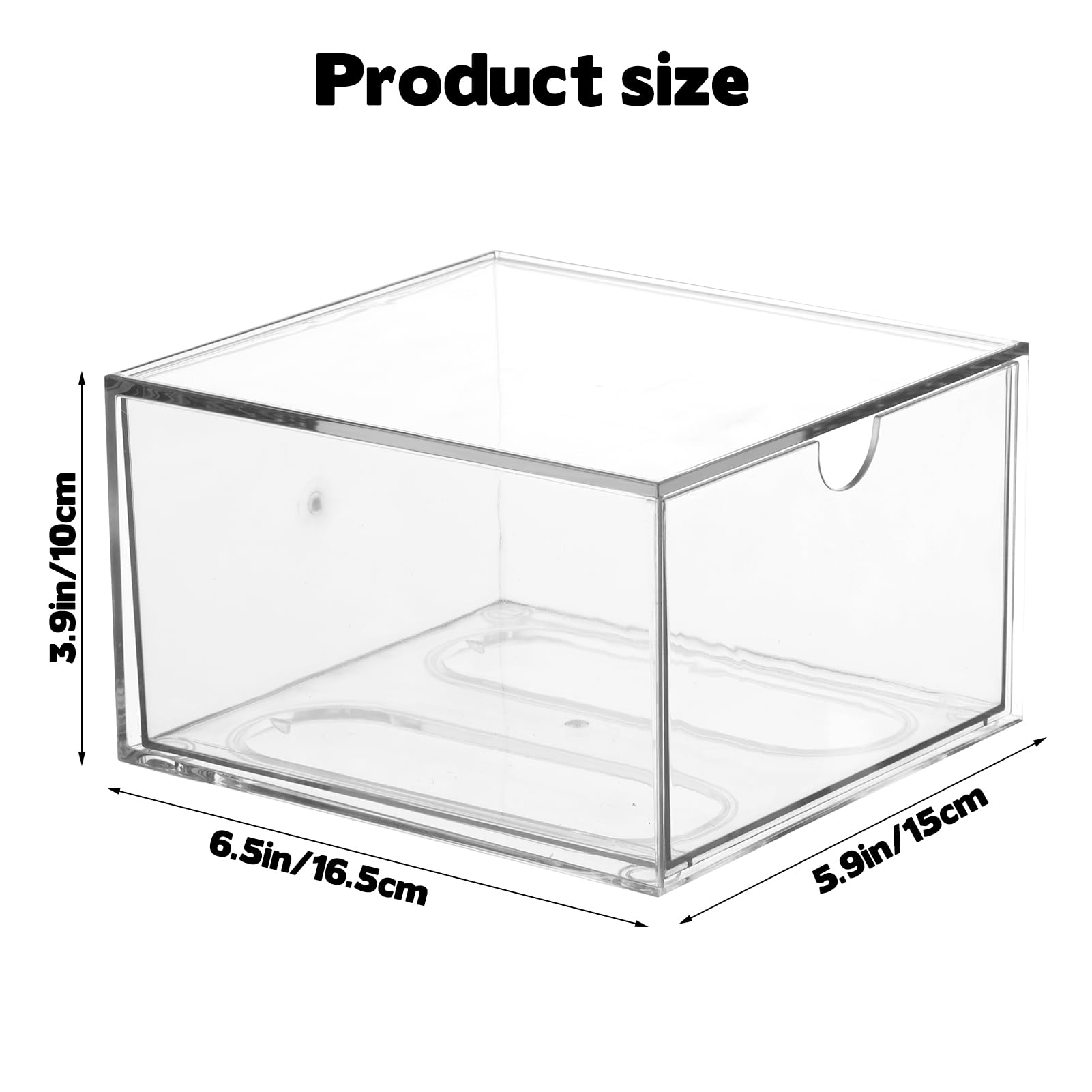 Rainmae Disposable Face Towel Holder, Face Towel Storage Box Bin, Stackable Clear Makeup Organizer with Drawer for Clean Skin Cl