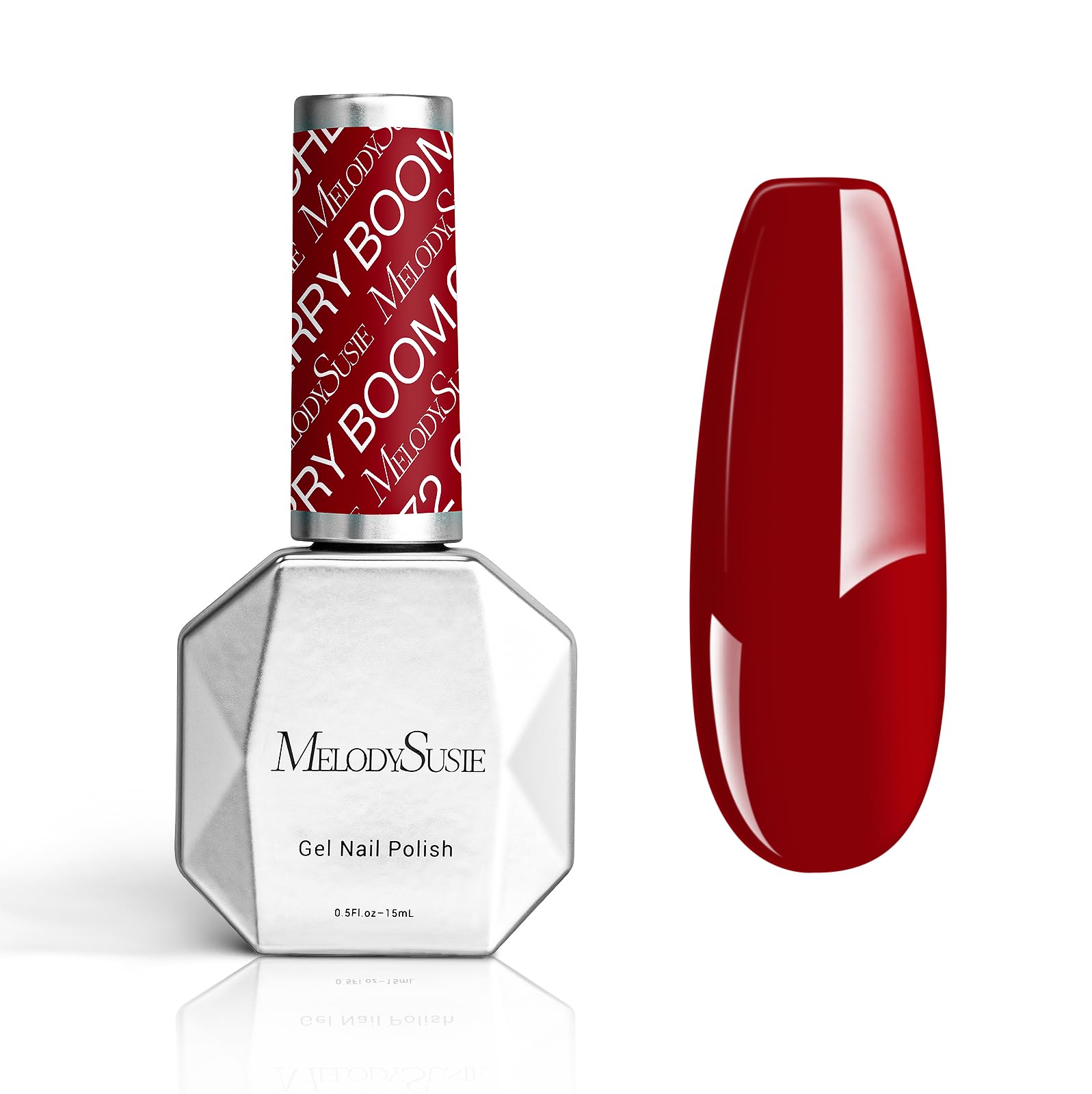 MelodySusie Thick Gel Nail Polish,15ML Cherry Red Color Soak Off UV LED Gel Polish Valentine's Day Gift for Women Nail Art Manic