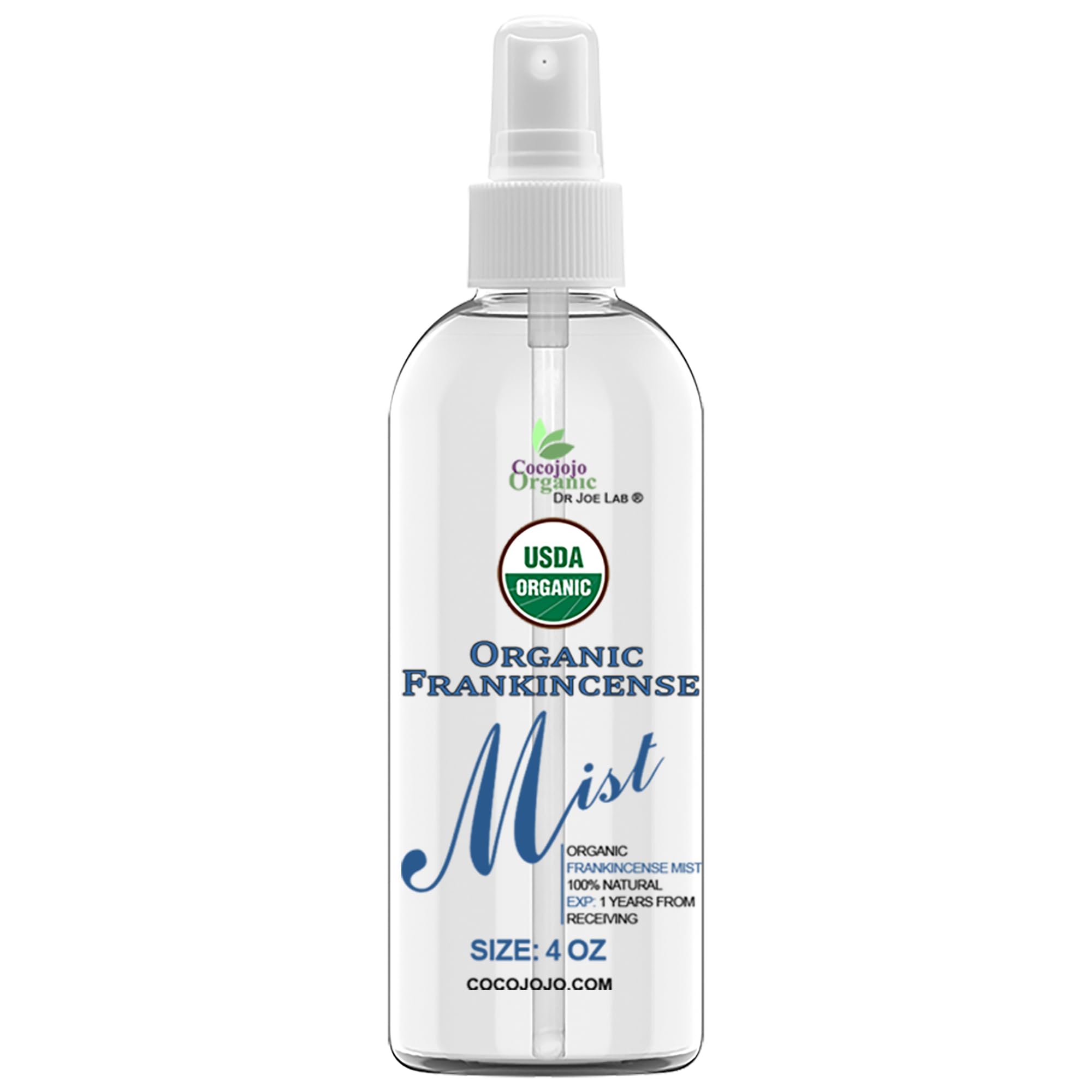 Dr Joe Lab Organic Frankincense Mist For Skincare - USDA Certified Organic - 4 oz- Toning Mist, Face, Hair, Body Spray - Frankin