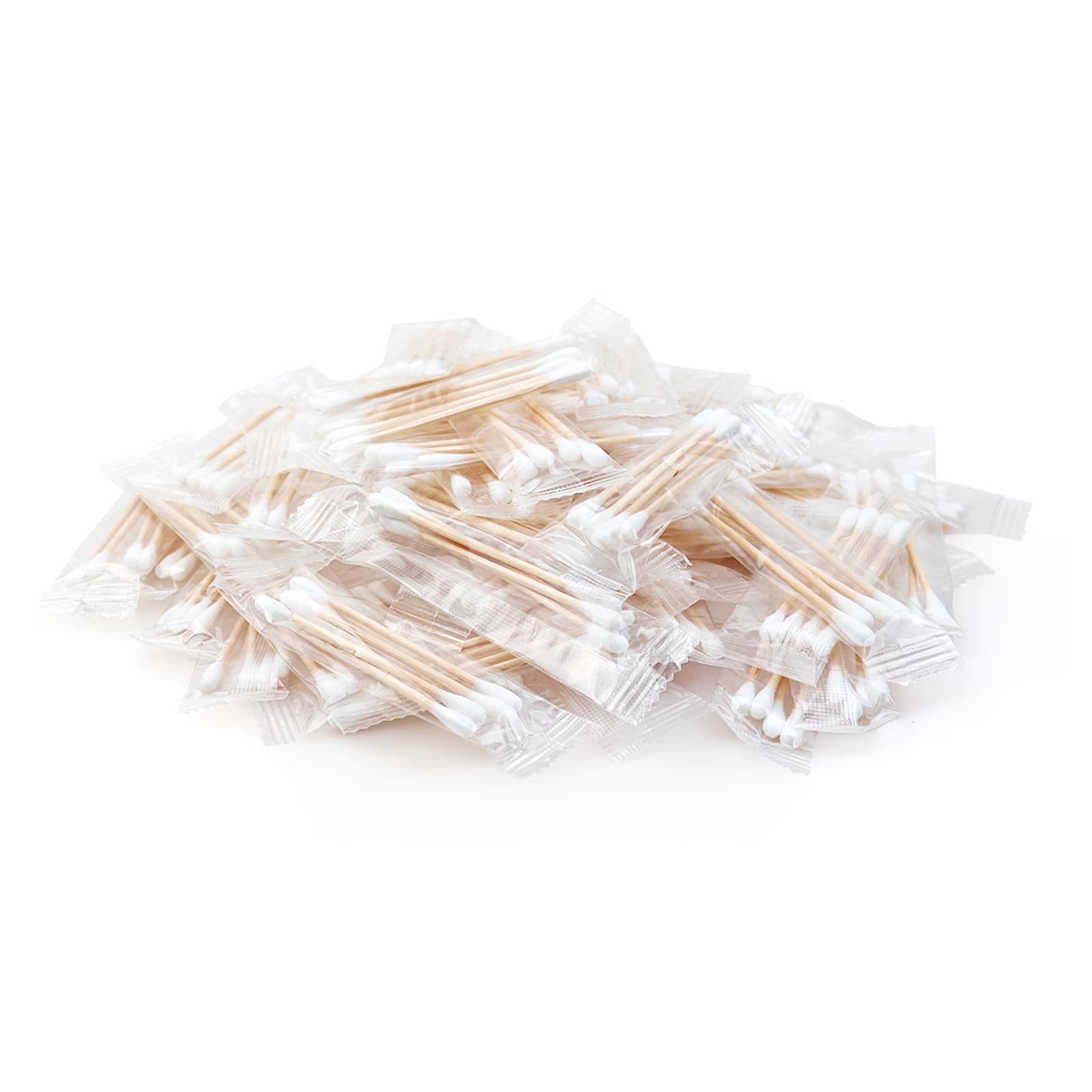 500 Pack Cotton Swabs, Individually Wrapped Cotton Swab, Individually Wrapped Double Tipped Wooden Sticks for Ear, Make-up(4pcs 