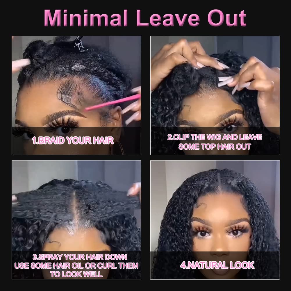 4Girl4Ever 30 Inch V Part Human Hair Wig For Black Women Upgrade U Part Wig Human Hair Kinky Curly Brazilian Virgin Hair Glueles