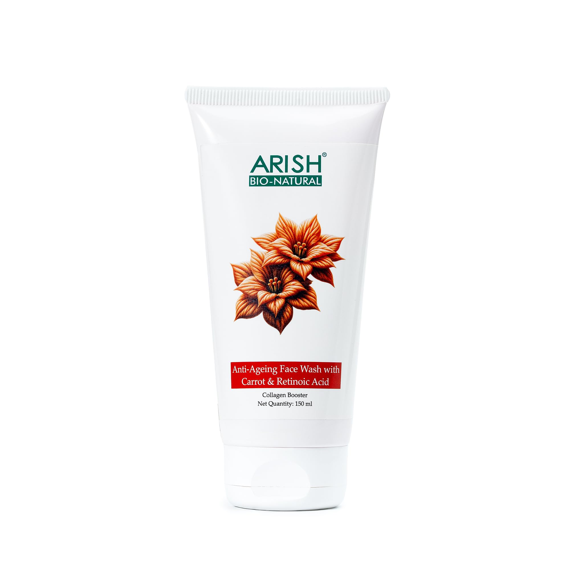Arish BioNatural Anti Ageing Face Wash With Carrot & Retinoic Acid 150Ml, Face Wash For Men & Women (150Ml)