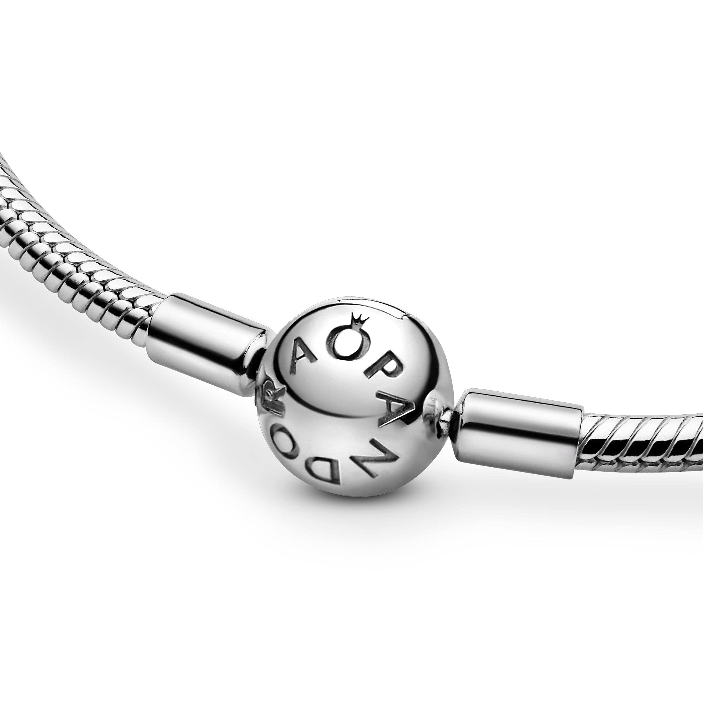 Pandora Jewelry Moments Snake Chain Charm Sterling Silver Necklace, 19.7, No Box