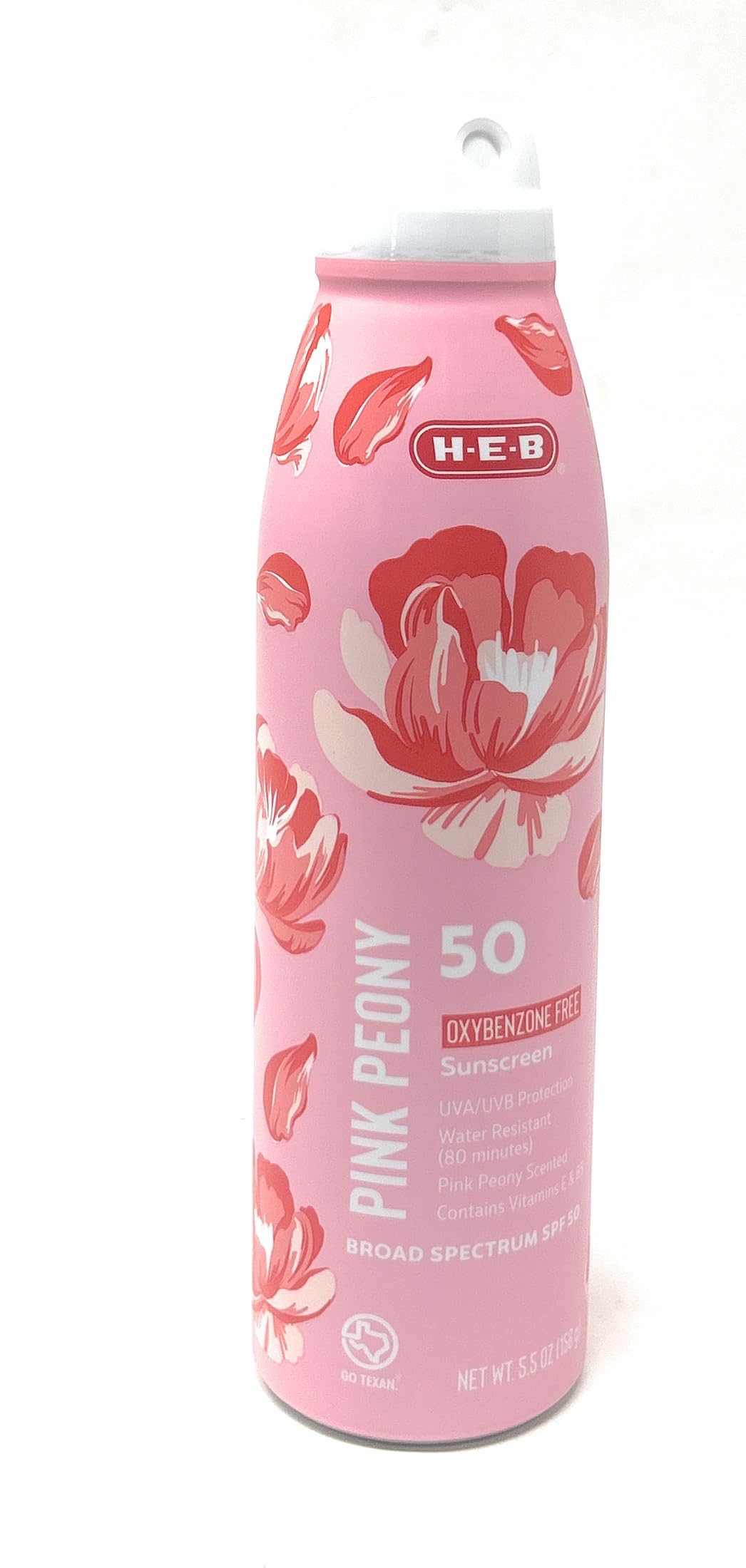 HEB Pink Peony Flower Scented Sunscreen Spray  SPF 505.5oz bottle