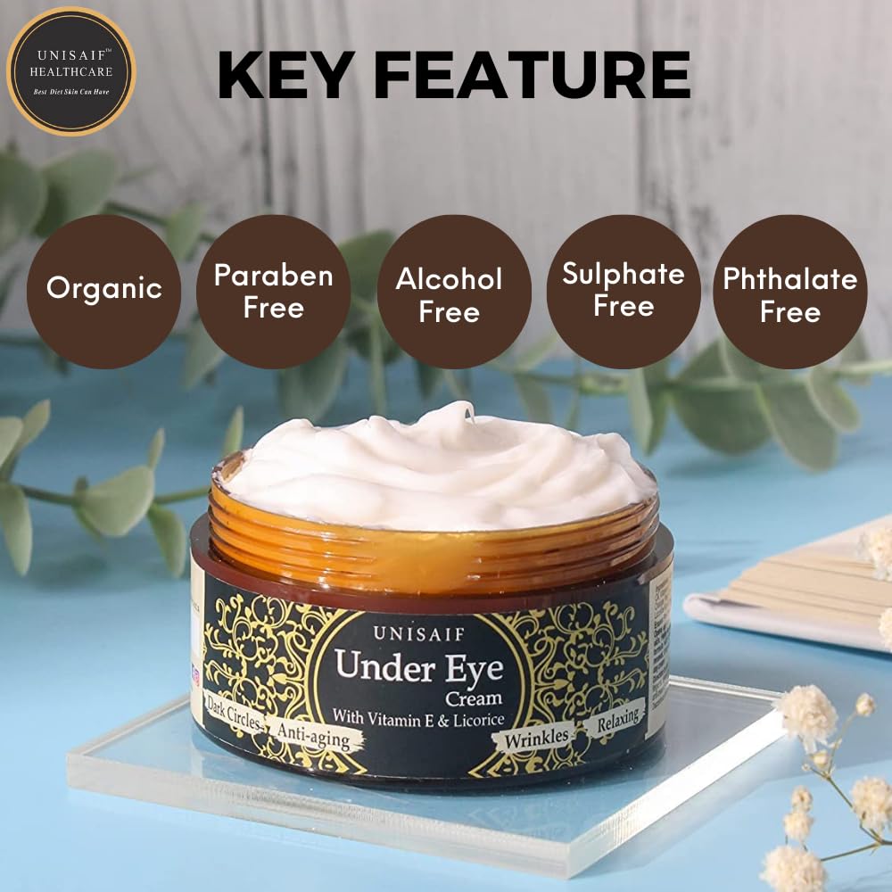 Unisaif Under Eye Cream Anti Aging - Eye Cream for Puffiness and Bags Under Eyes | Eye Repair Cream for Dark Circles Under Eye T