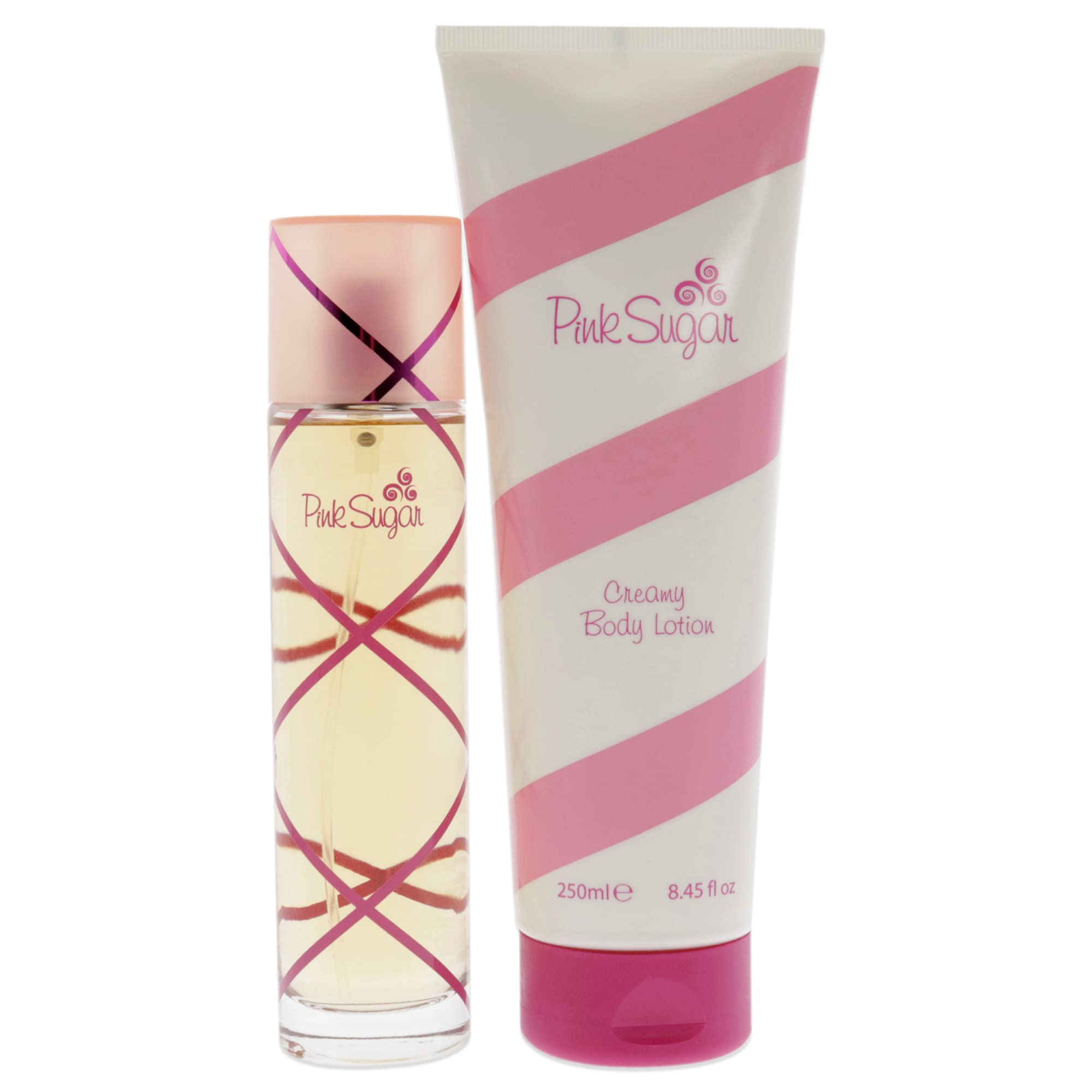 Aquolina Pink Sugar For Women 2 Pc Gift Set 34 Oz Eau De Toilette Spray, 845 Oz Creamy Body Lotion, Fresh Scent