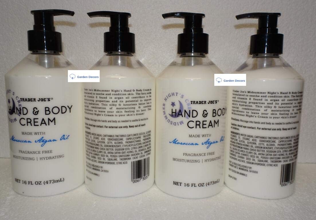 Moroccan Trader Joe'S Hand & Body Cream Argan Oil 16Fl Oz 473Ml (Pack Of Four)