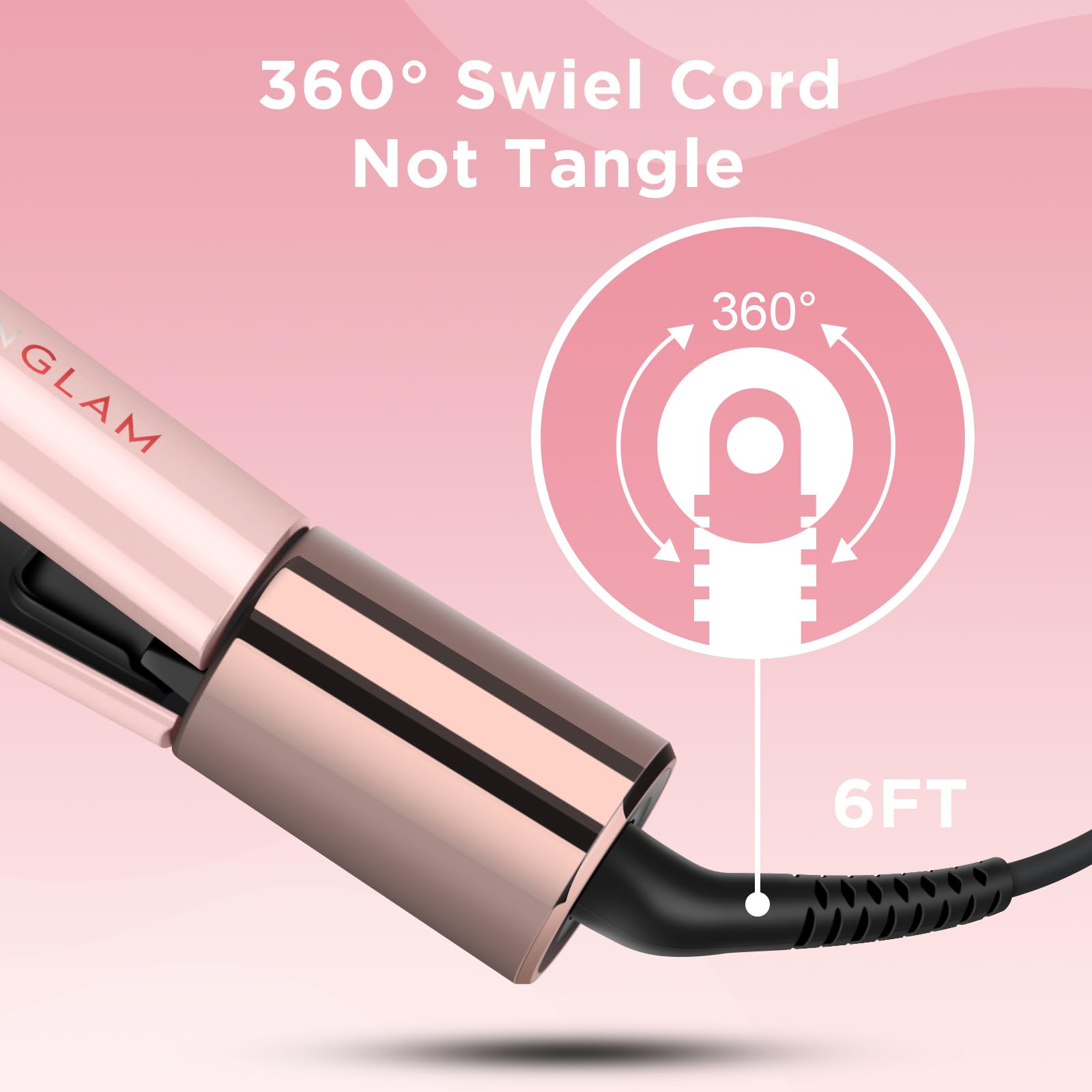 IG INGLAM Titanium Flat Iron Hair Straightener, Infrared Curling Iron 1 Inch, Negative Ionic Hair Iron Straightener 11 Adjust Te