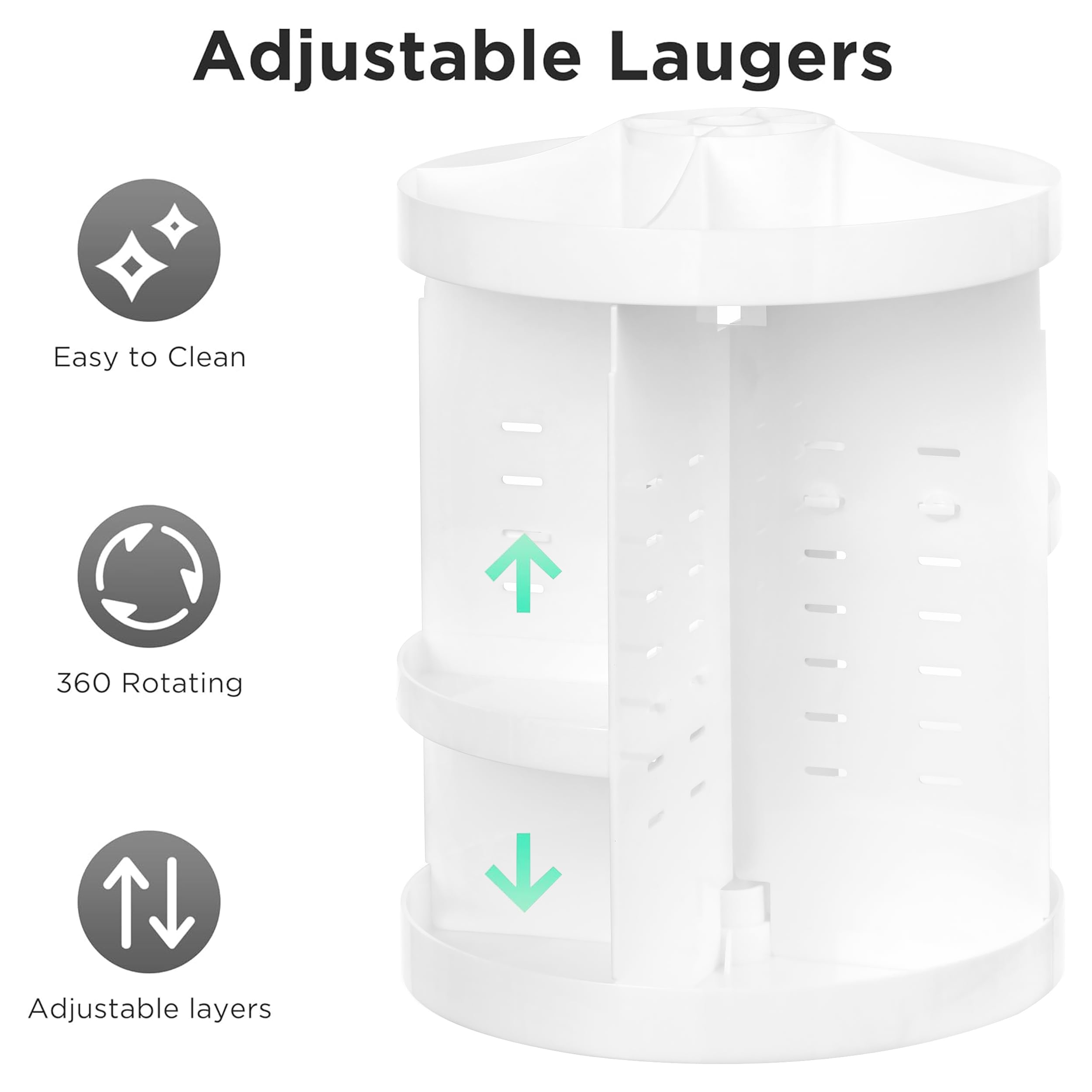 Hblife 360 Rotating Makeup Organizer Plus Size Adjustable Carousel Large Capacity Revolving Perfume Organizer Skincare Organizer