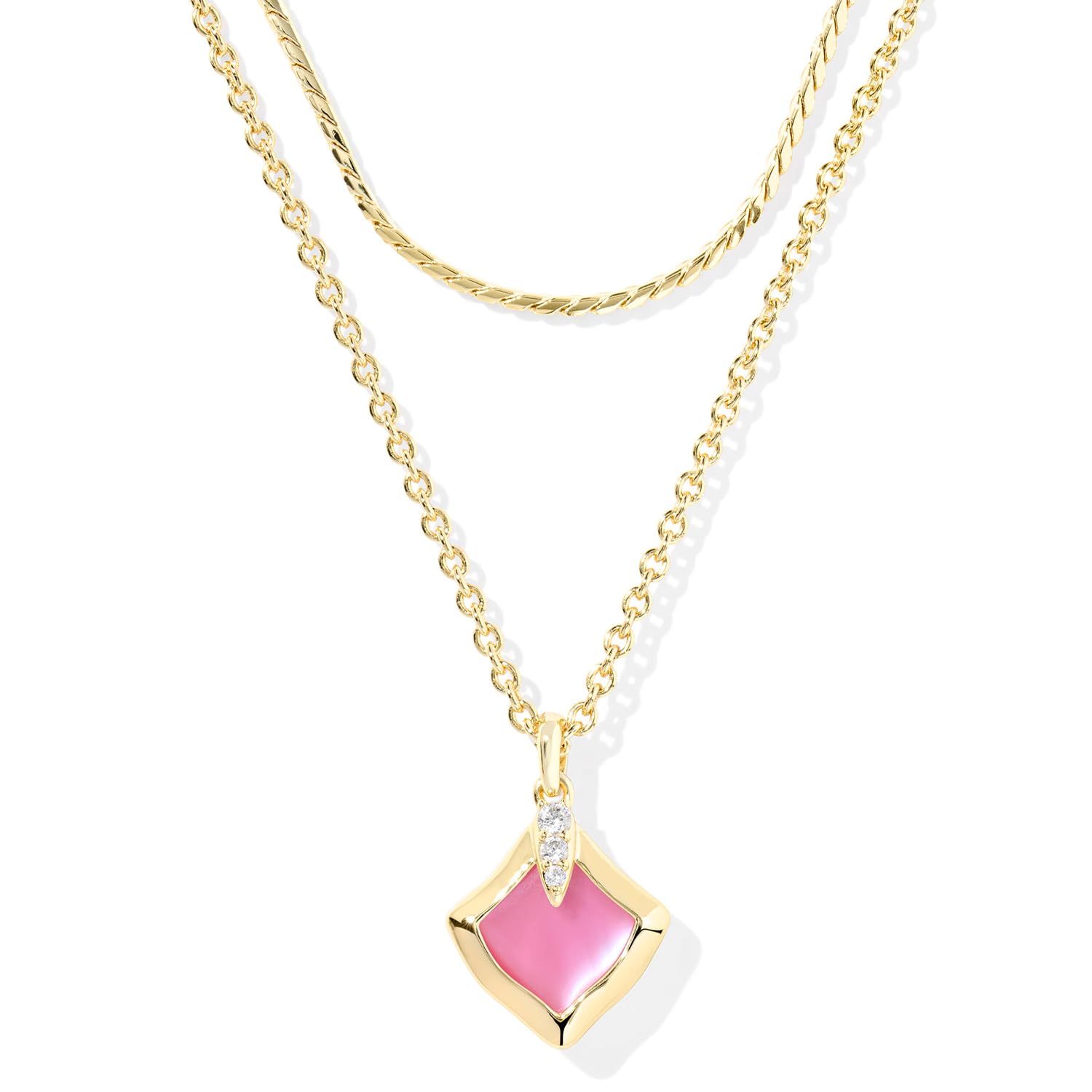 Kendra Scott Joelle Multi Strand Necklace, 14K Gold-Plated Brass, Fashion Jewelry for Women, Azalea Illusion